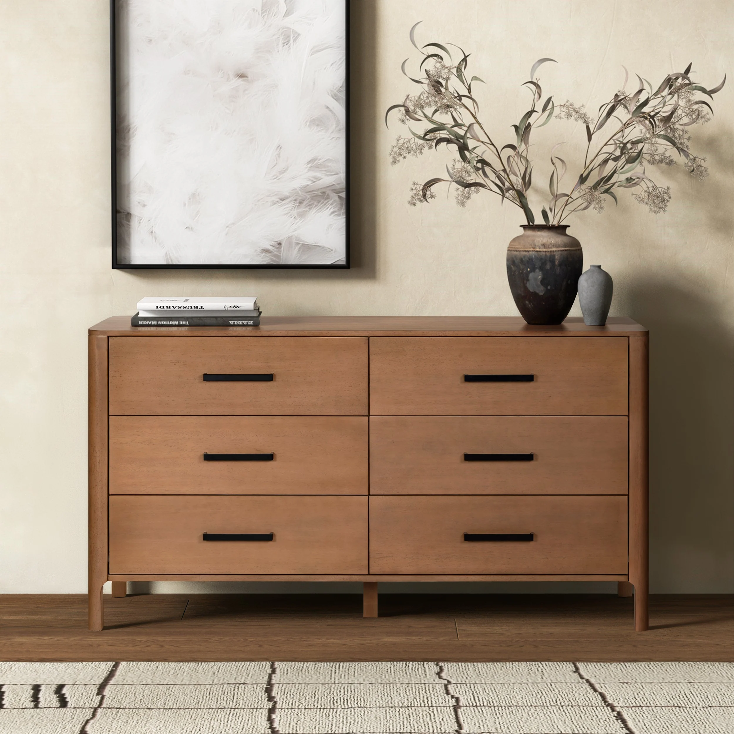 Abbiava 6 Drawer Wood Dresser - Image 3
