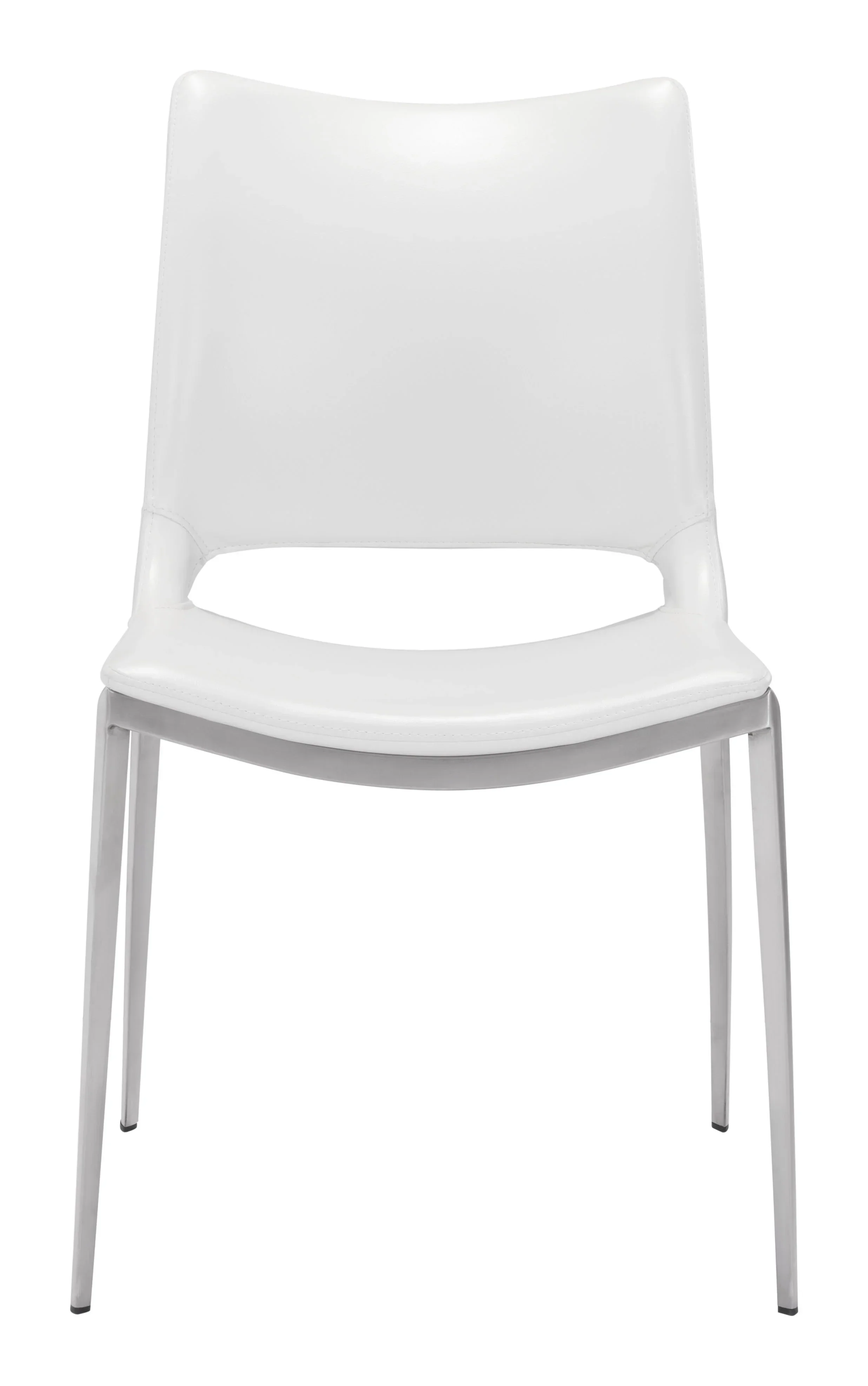 Ace Dining Chair (Set of 2) White & Silver - Image 5