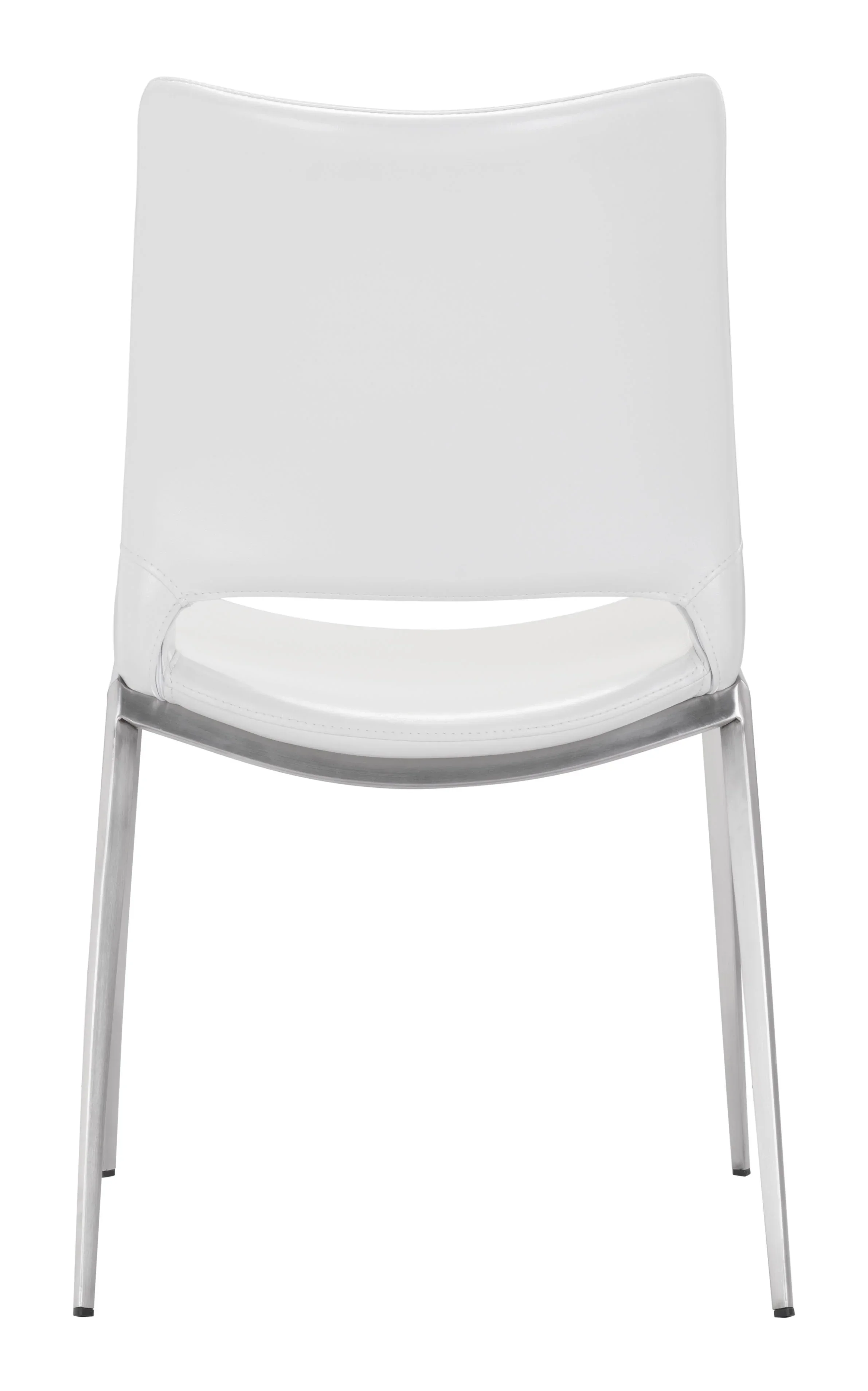 Ace Dining Chair (Set of 2) White & Silver - Image 6