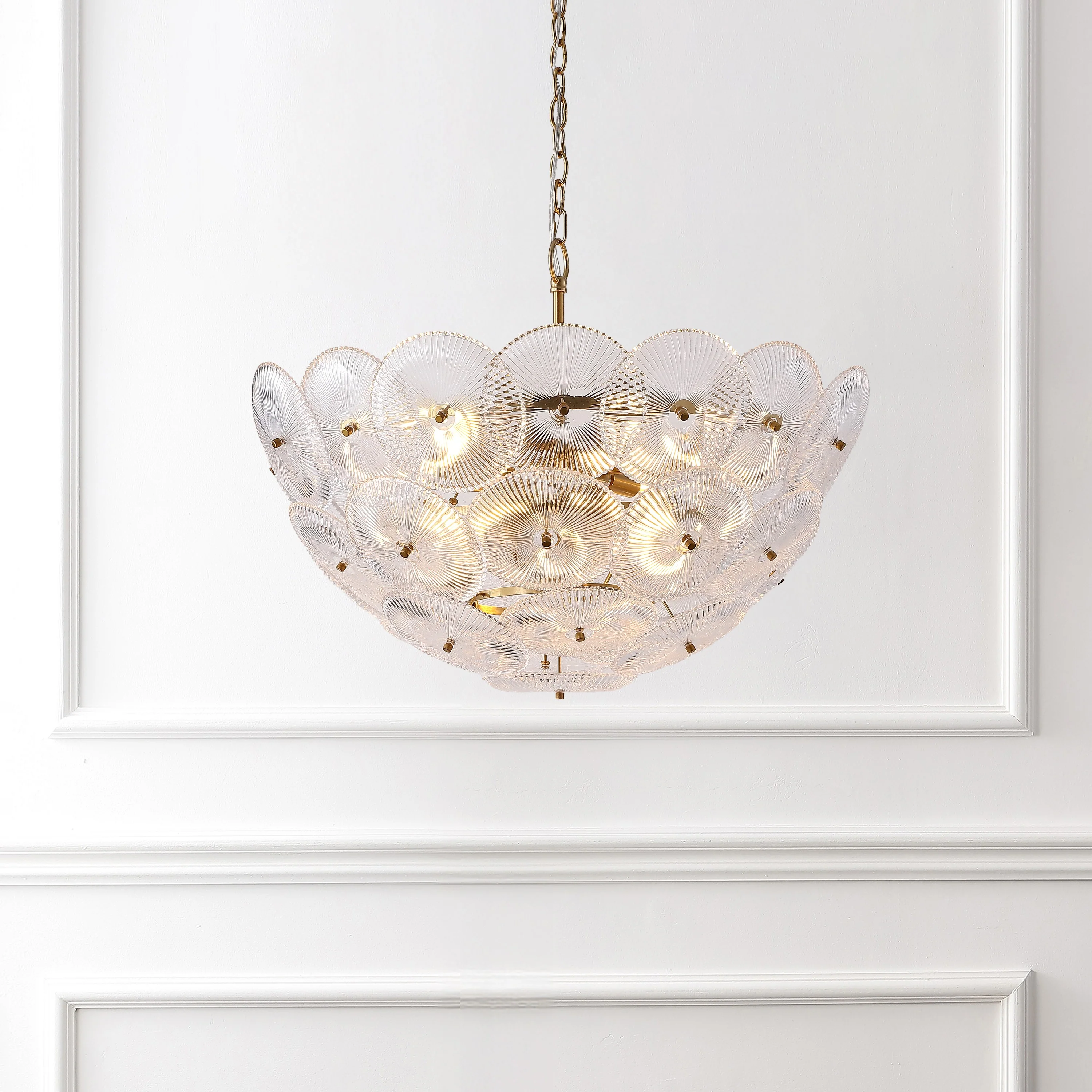 Alberta Glass And Metal Chandelier - Image 3