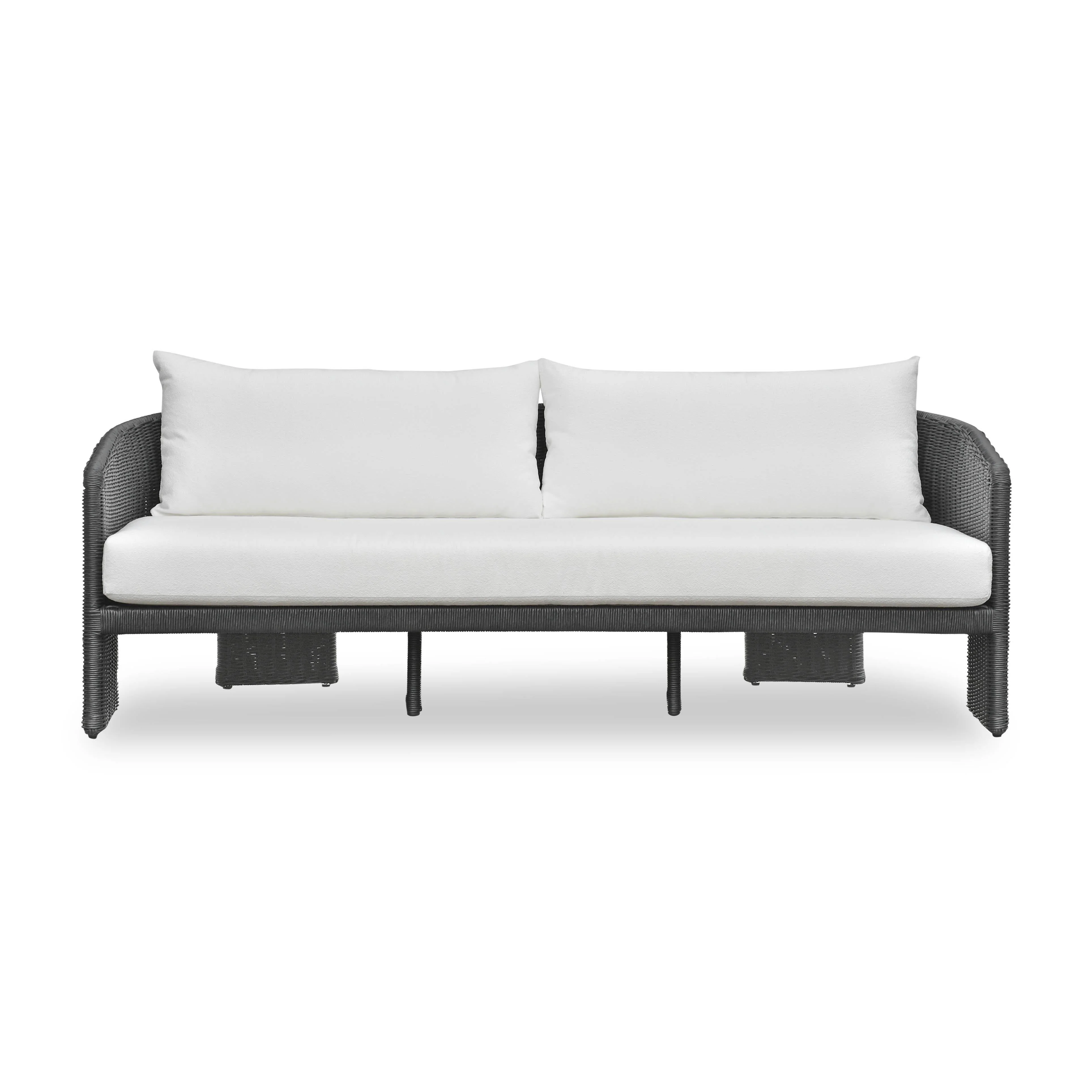 Alexa 80" Rattan Performance Fabric Outdoor Sofa - Image 3