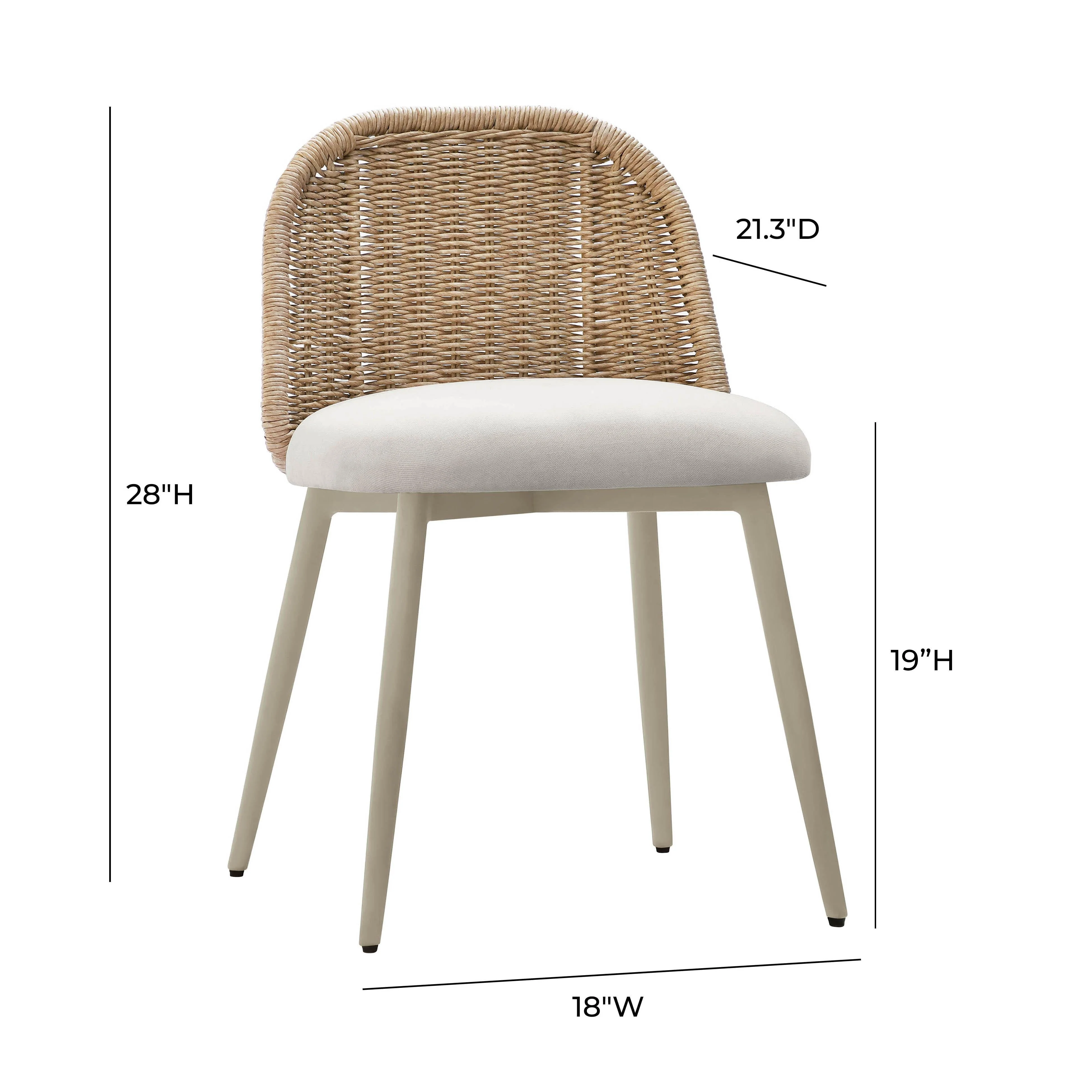 Alexa Cream Outdoor Dining Chair - Image 6