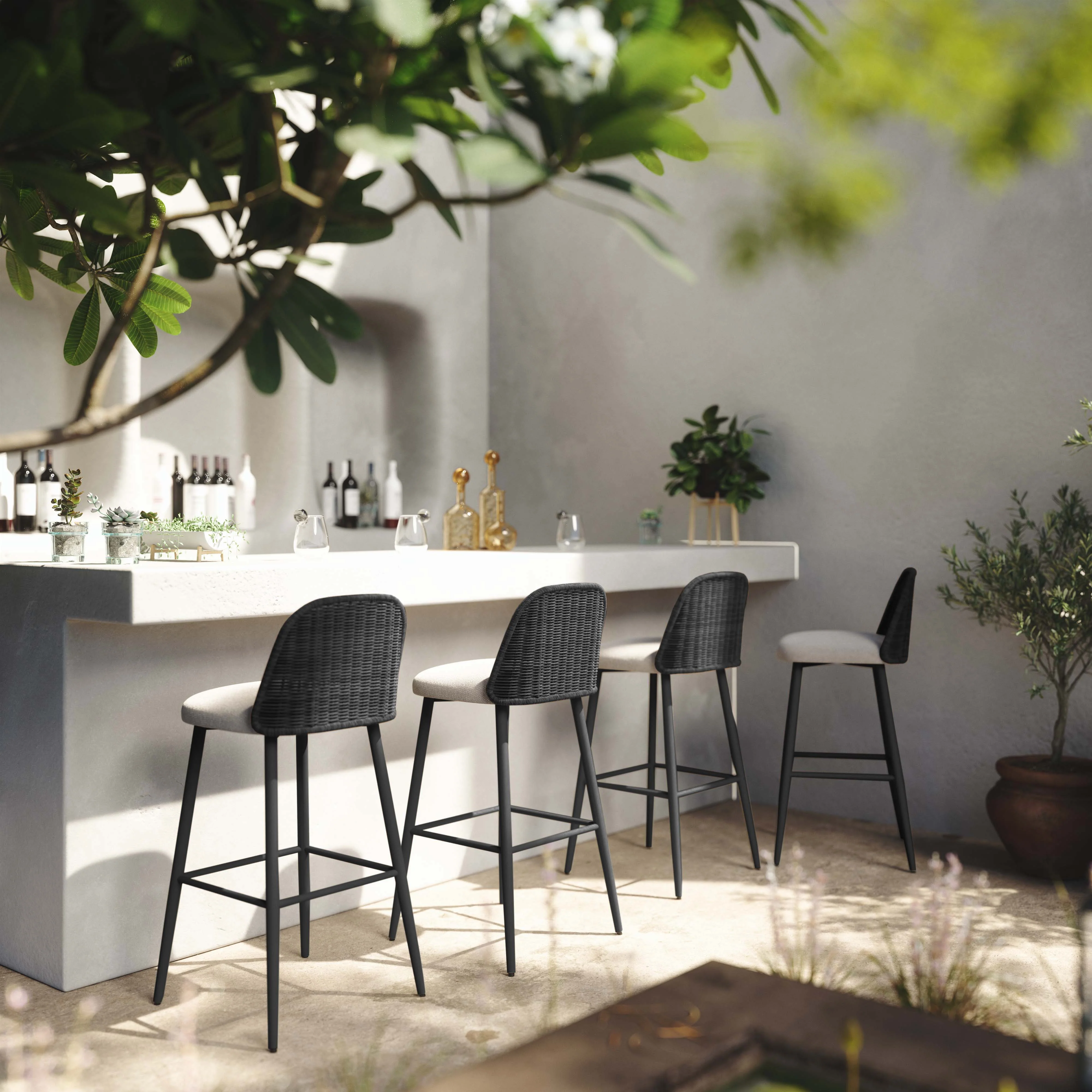 Alexa Performance Fabric Outdoor Stool - Image 8