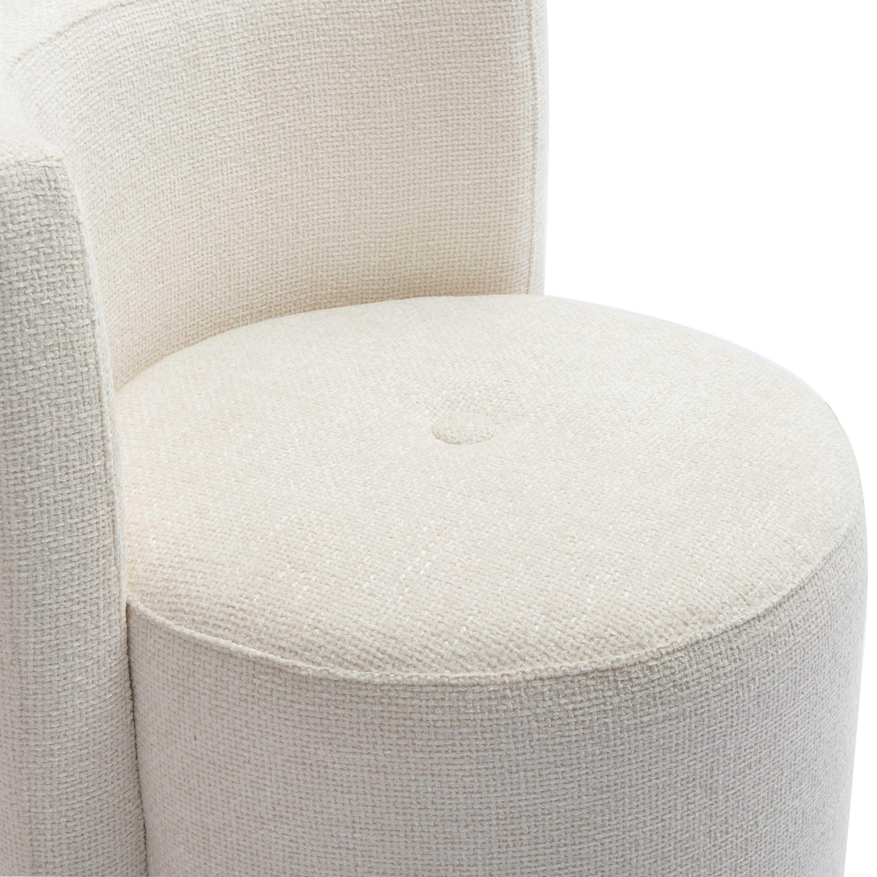 Alyssa Cream Performance Chenille Rolling Desk Chair - Image 5