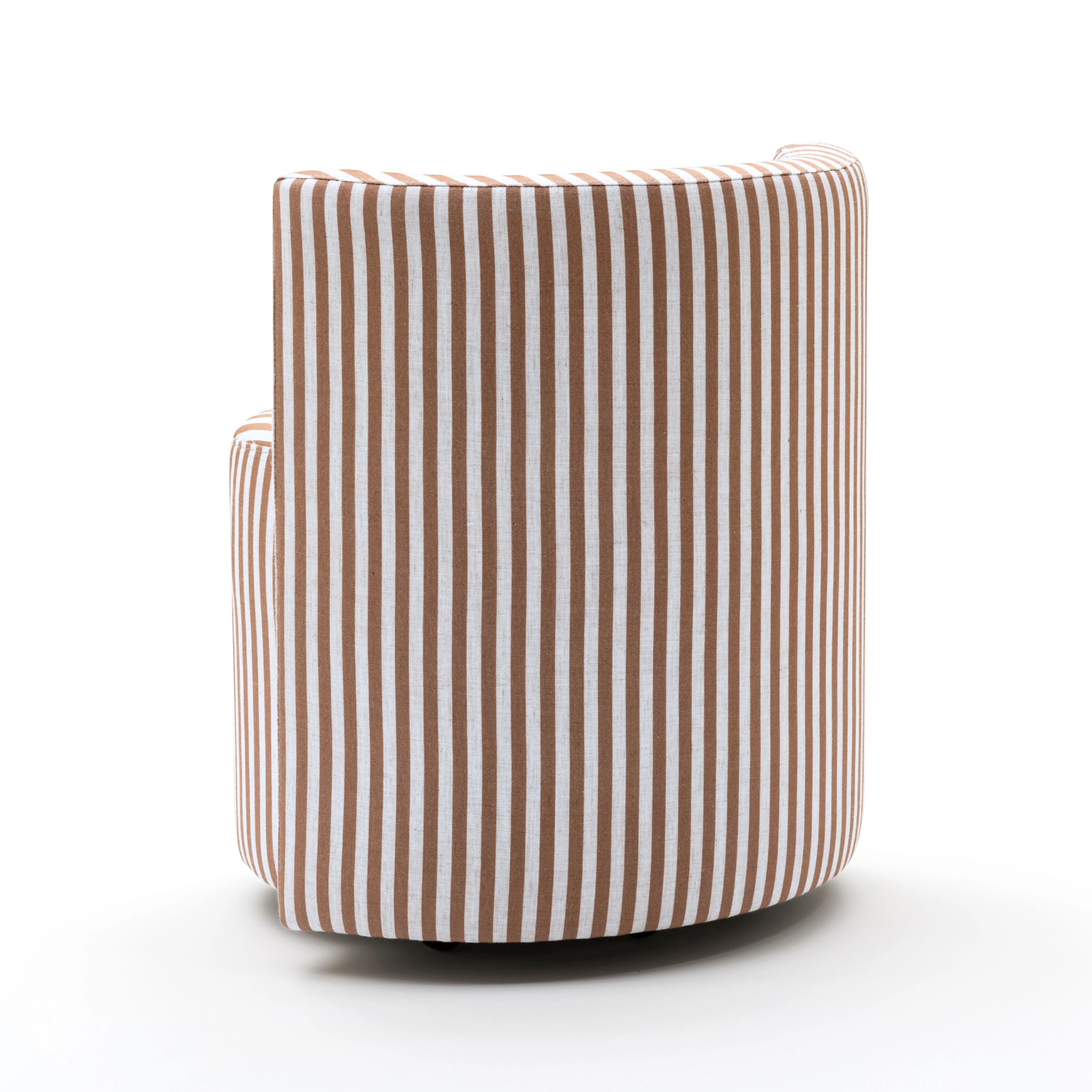Alyssa Striped Performance Linen Rolling Desk Chair - Image 16