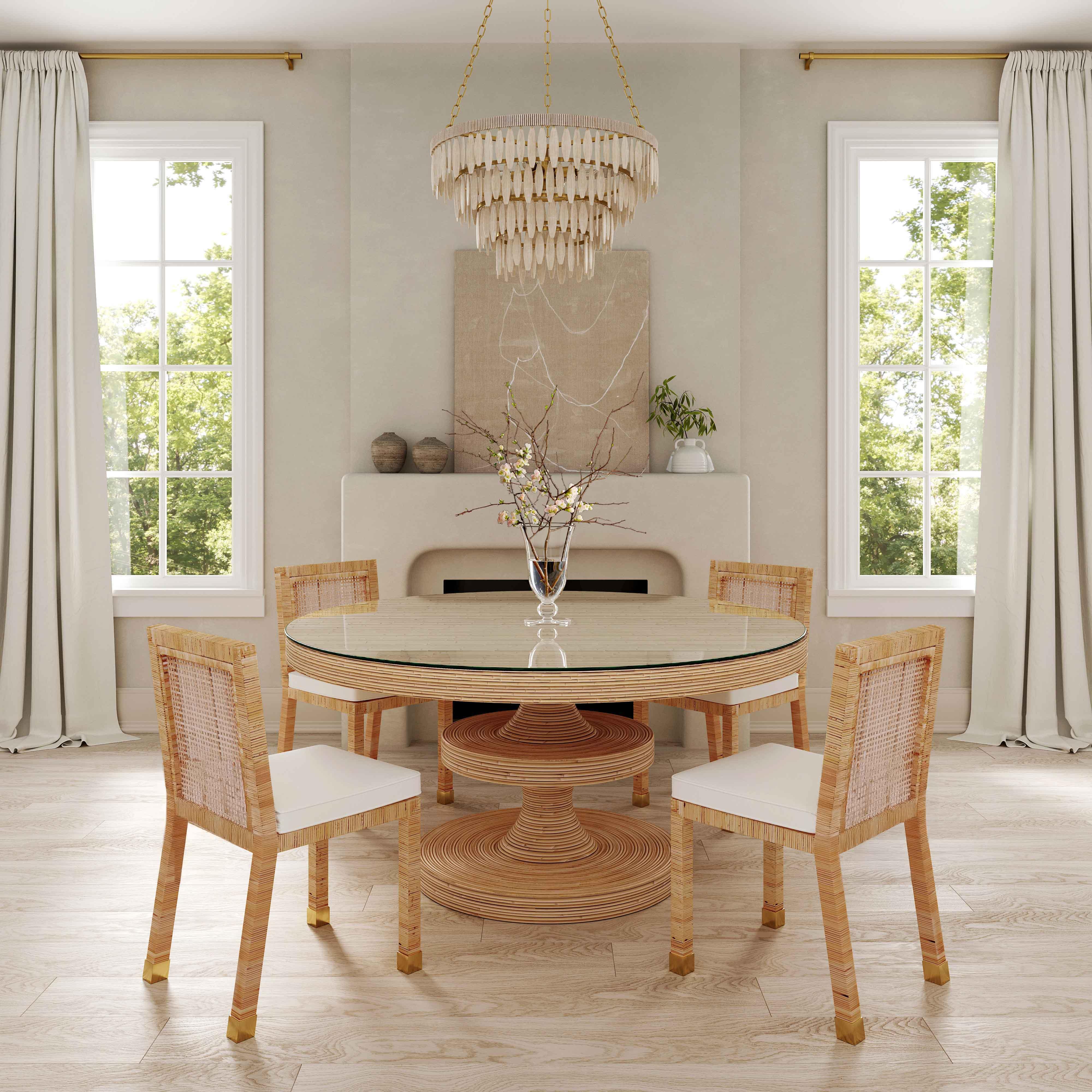 Amara Cream Contract-Grade Linen Dining Chair - Image 2