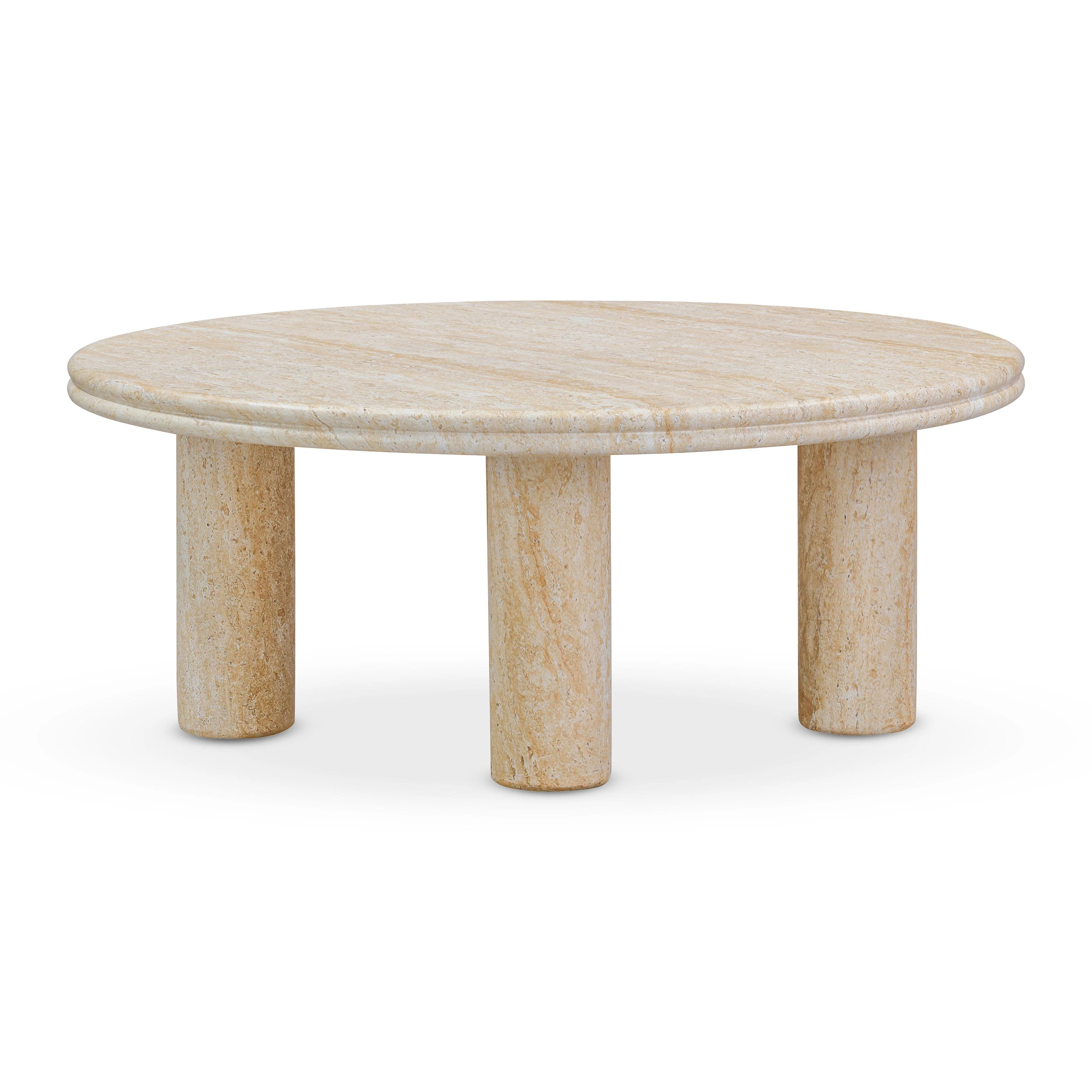 Amora Faux Travertine Indoor/Outdoor Round Accent Table (26"-32") - Image 7