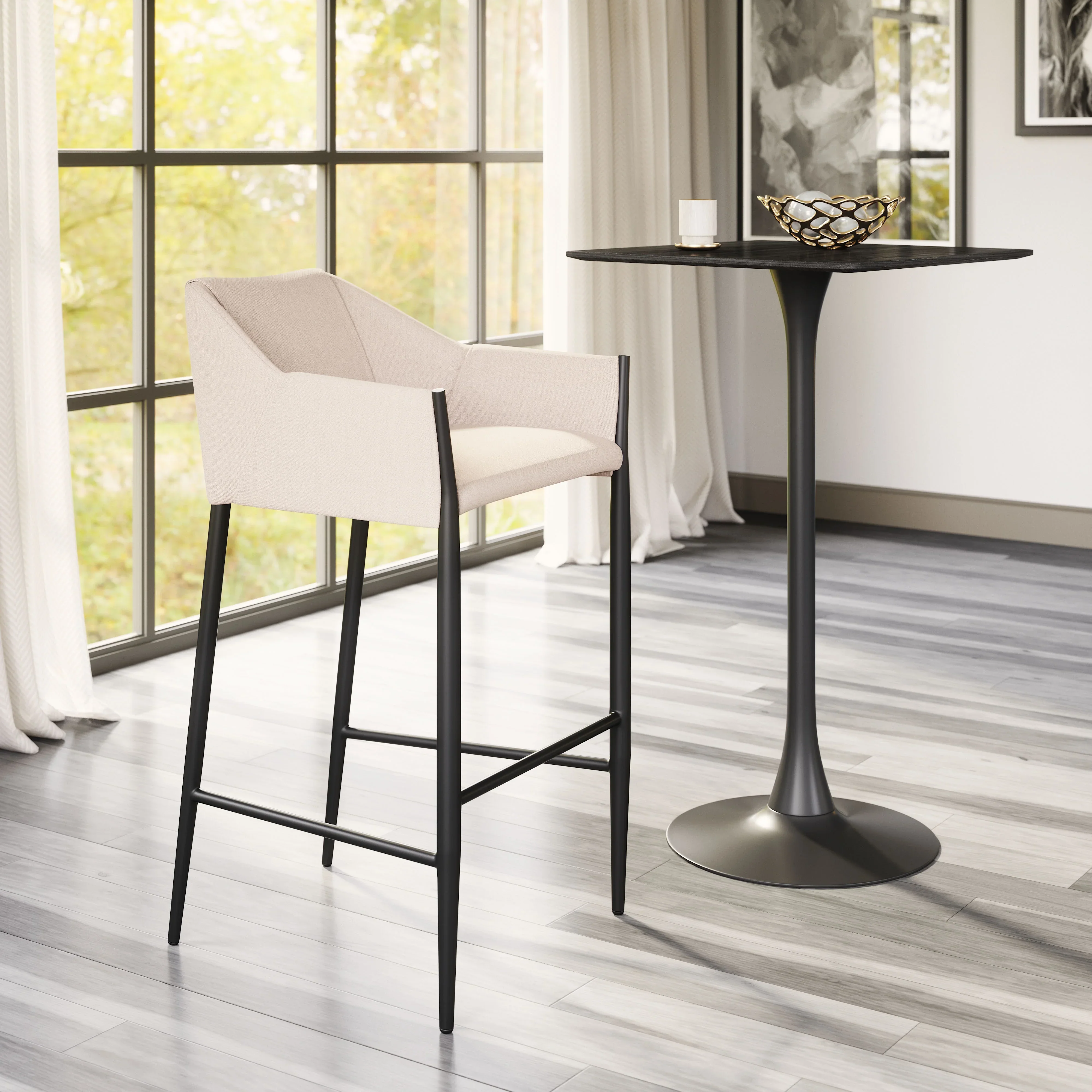 Andover Barstool Beige - Image 2