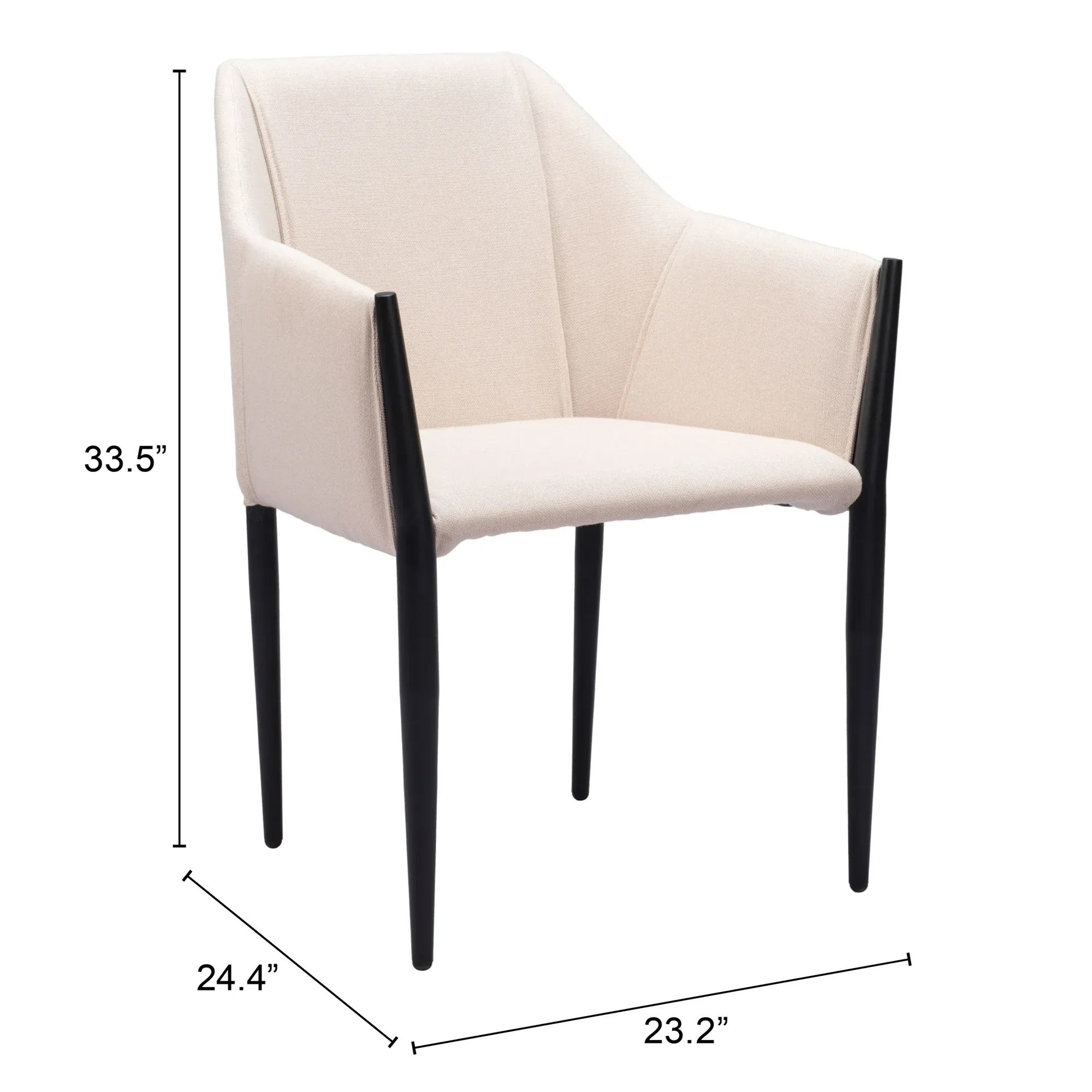 Andover Dining Chair (Set of 2) Beige - Image 5