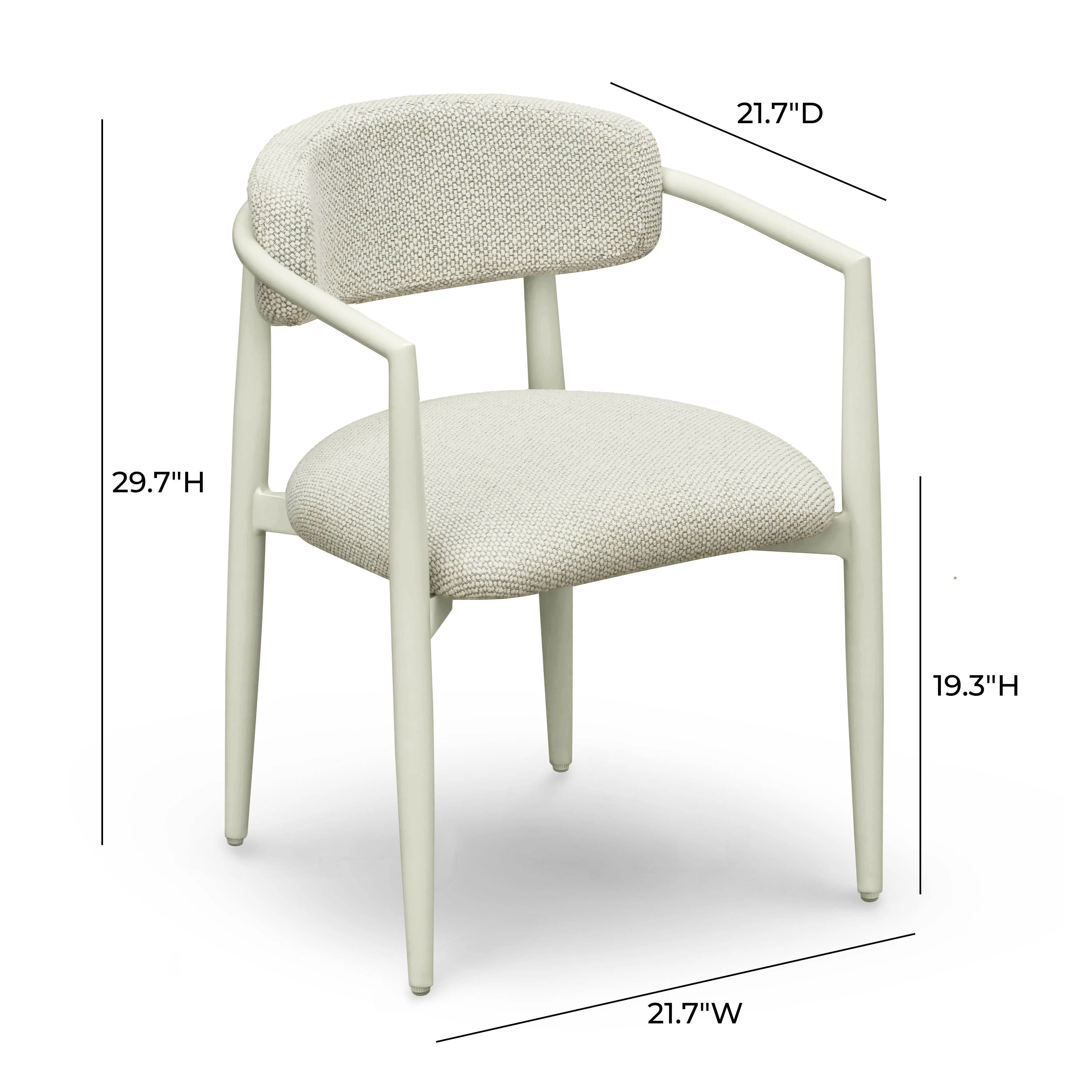 Annika Textured Contract-Grade Fabric Outdoor Dining Arm Chair - Image 12