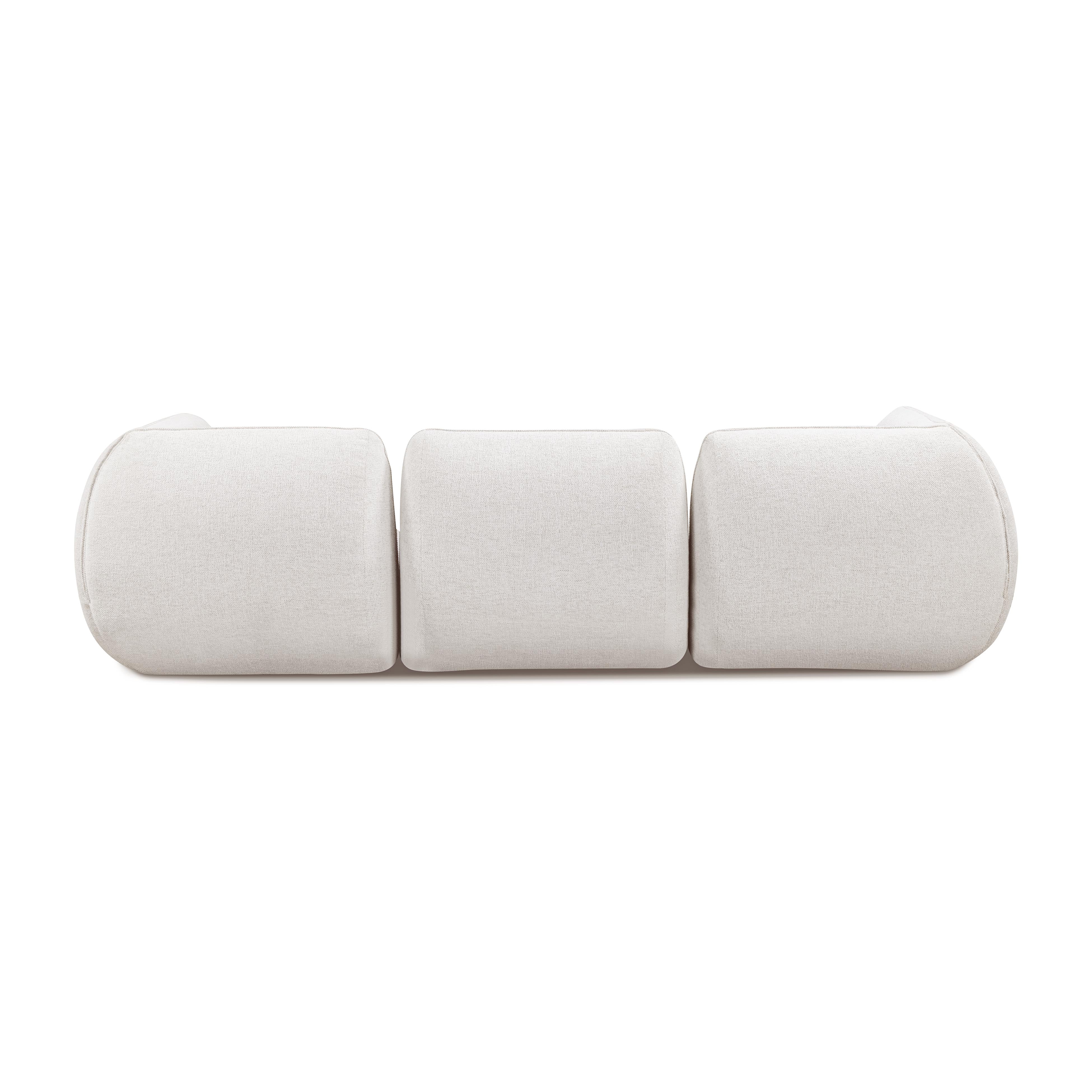 Arezza 4-Piece Stone White Contract-Grade Basketweave Chenille Modular Sectional - Image 4