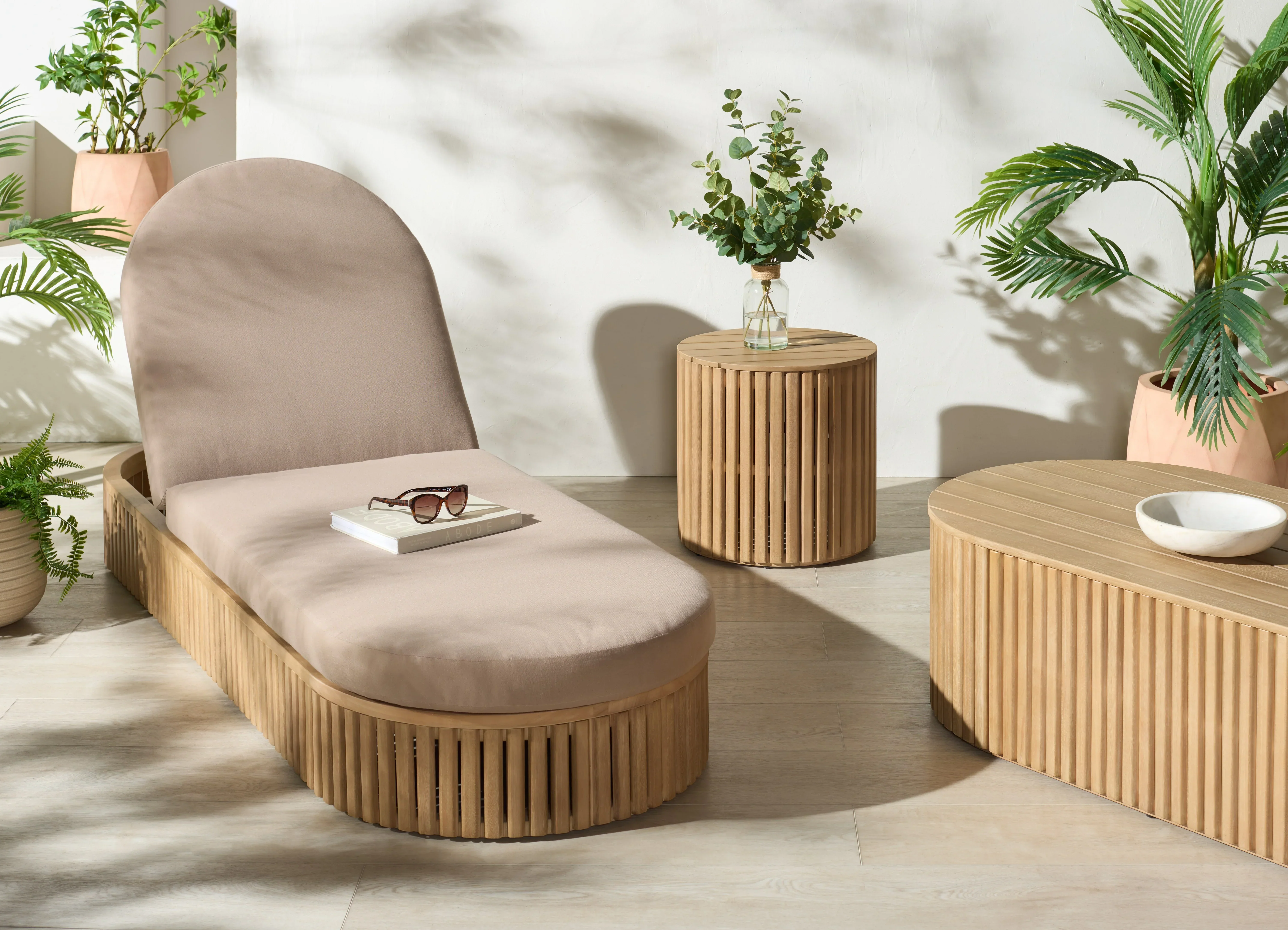 Arielle Eucalyptus Wood Sun Lounger - Image 16