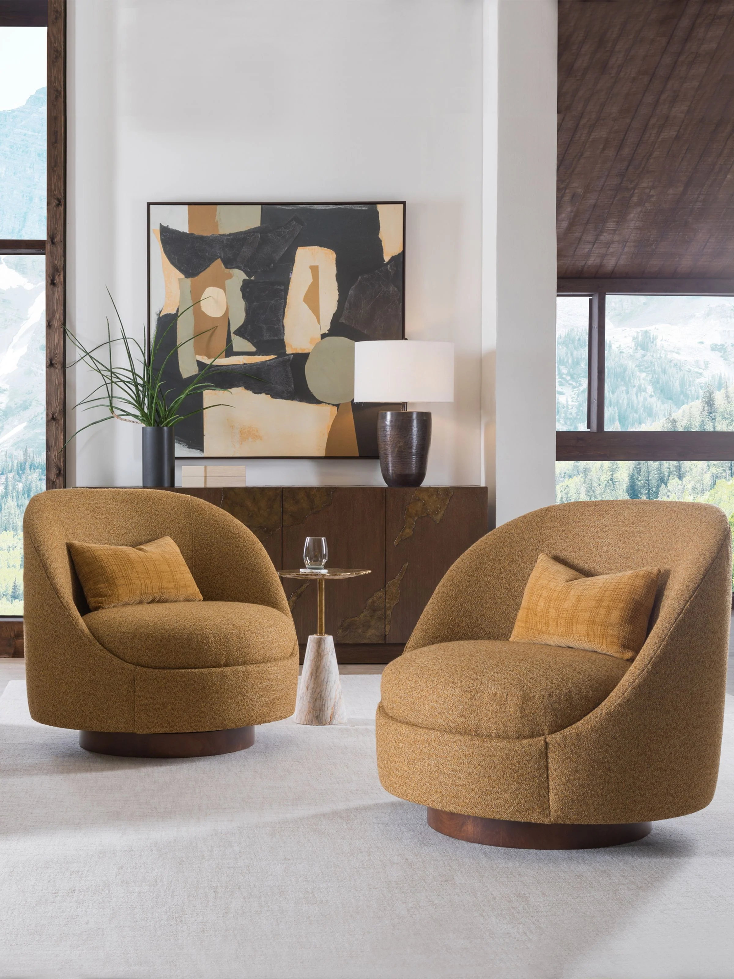 Genevieve Upholstered Swivel Chair - Image 10