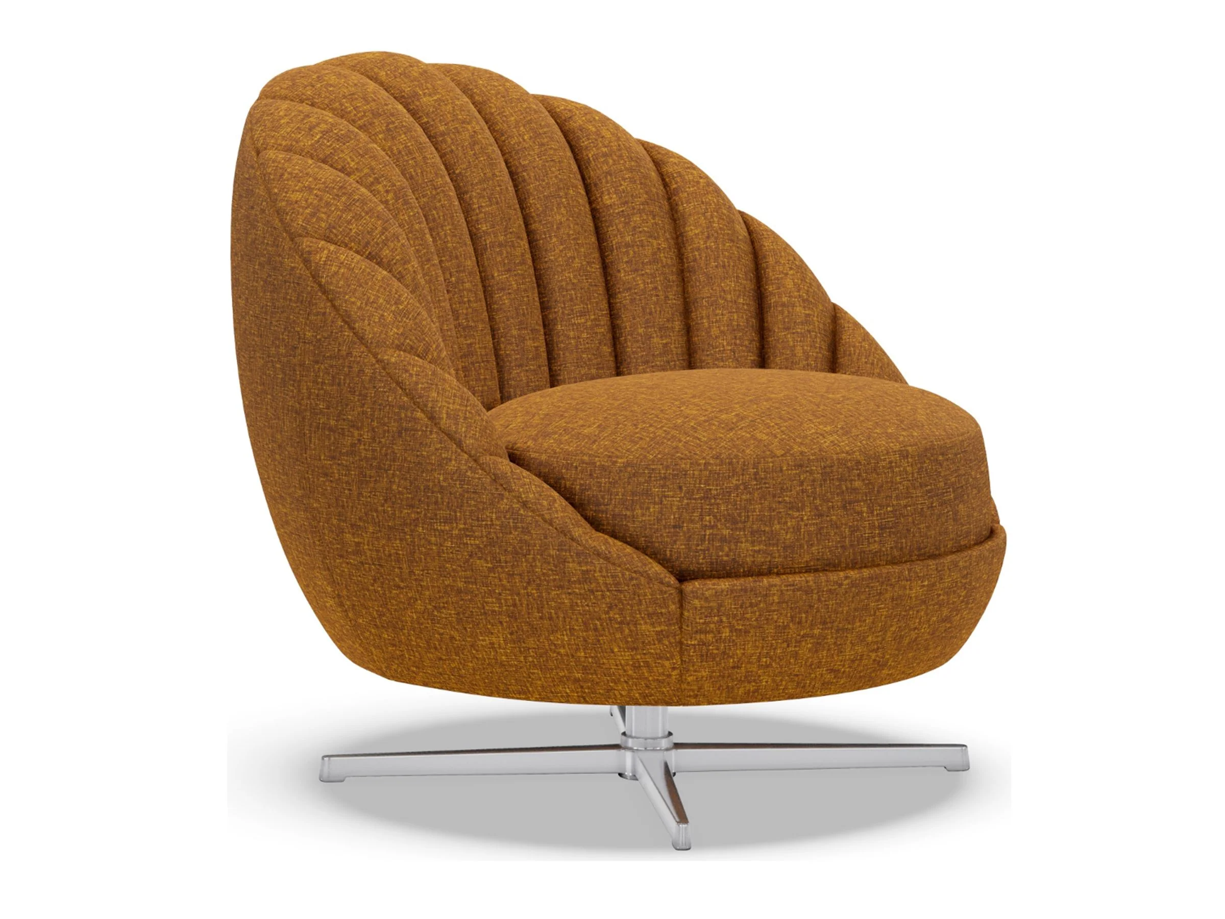 Lucille Upholstered Swivel Chair (Polished Chrome) - Image 11