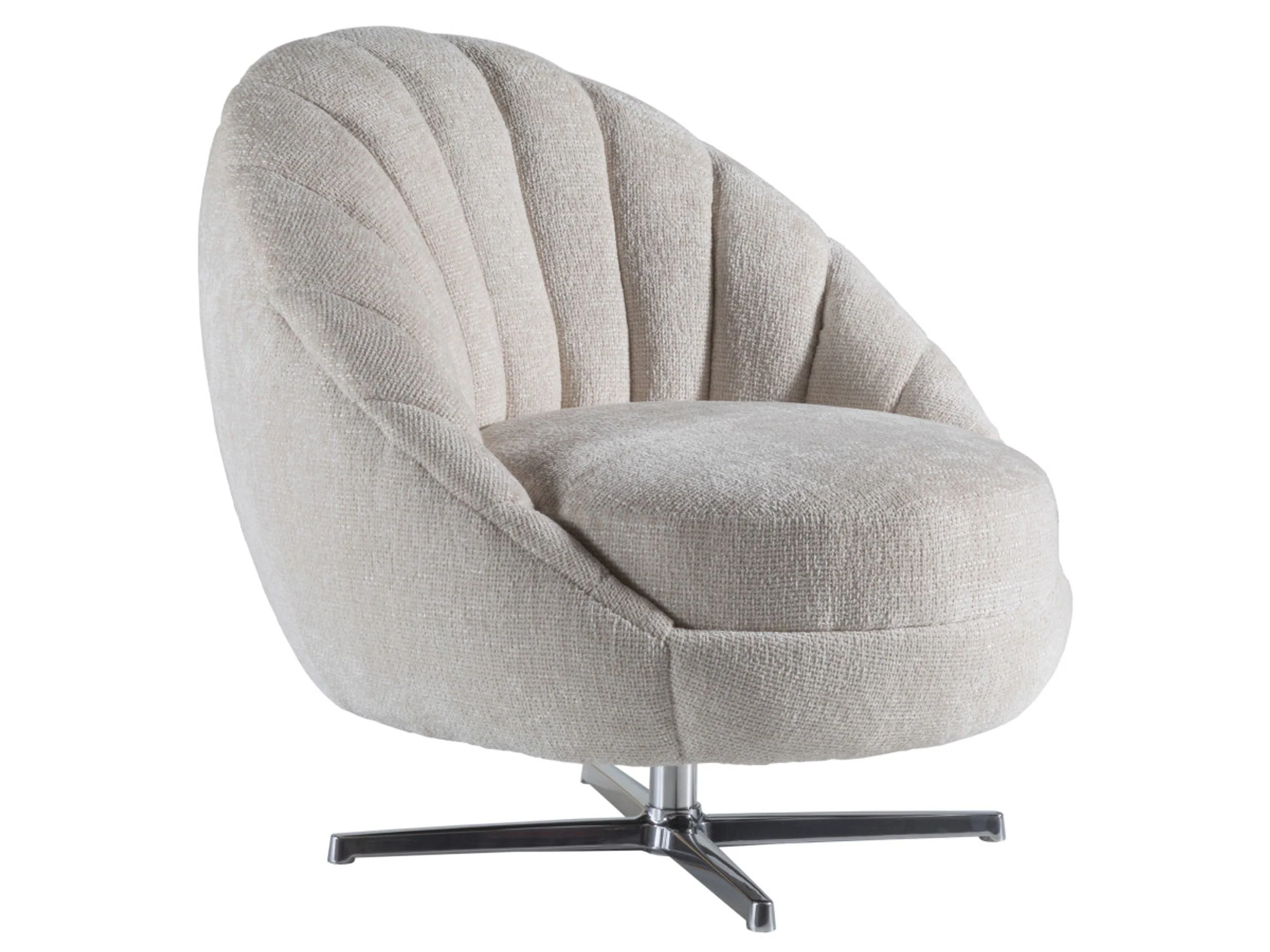 Lucille Upholstered Swivel Chair (Polished Chrome) - Image 4
