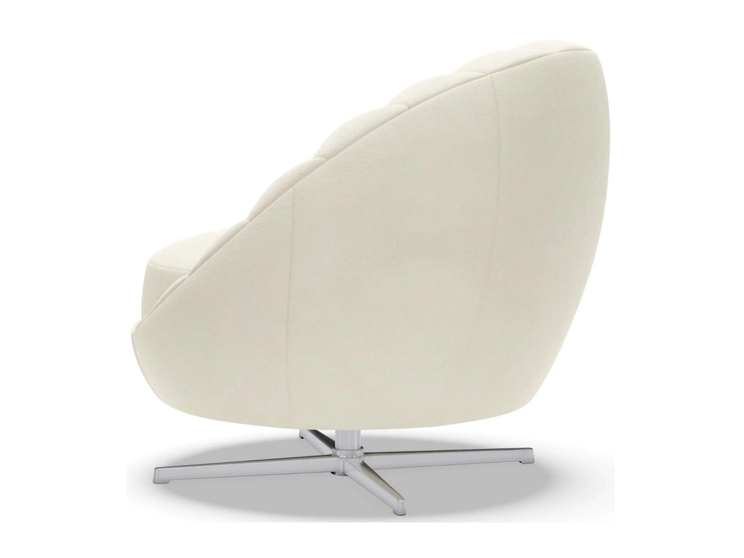 Lucille Upholstered Swivel Chair (Polished Chrome) - Image 6