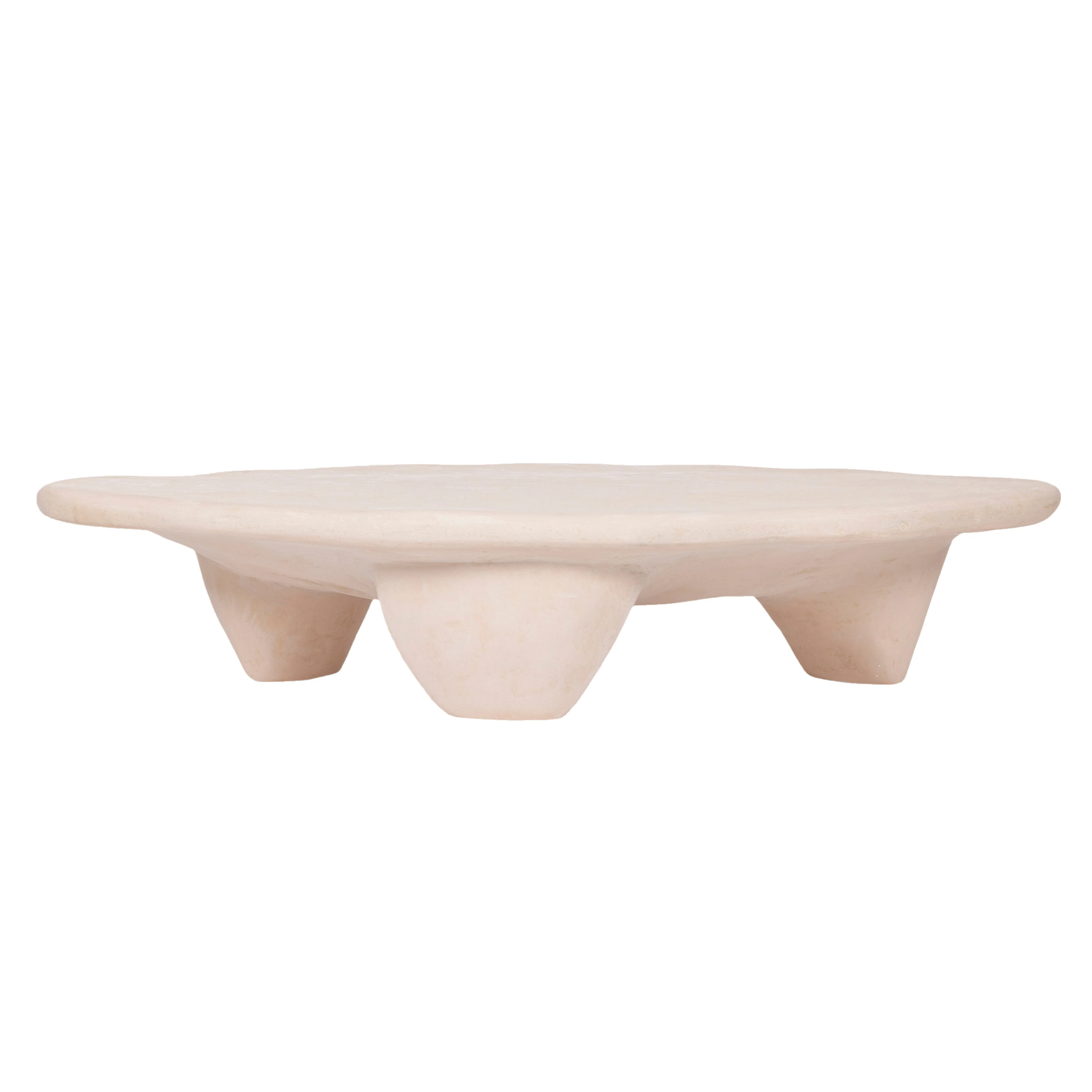 Athen 57" Nude Faux Stone Coffee Table - Image 3