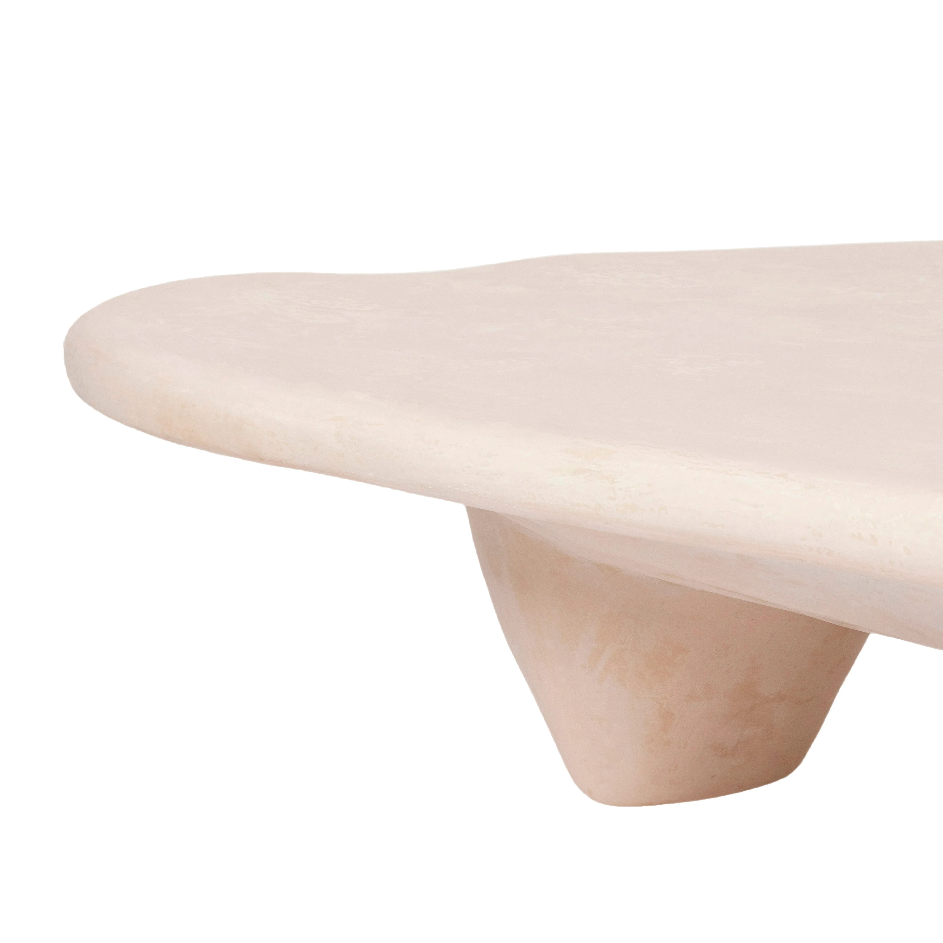 Athen 57" Nude Faux Stone Coffee Table - Image 4