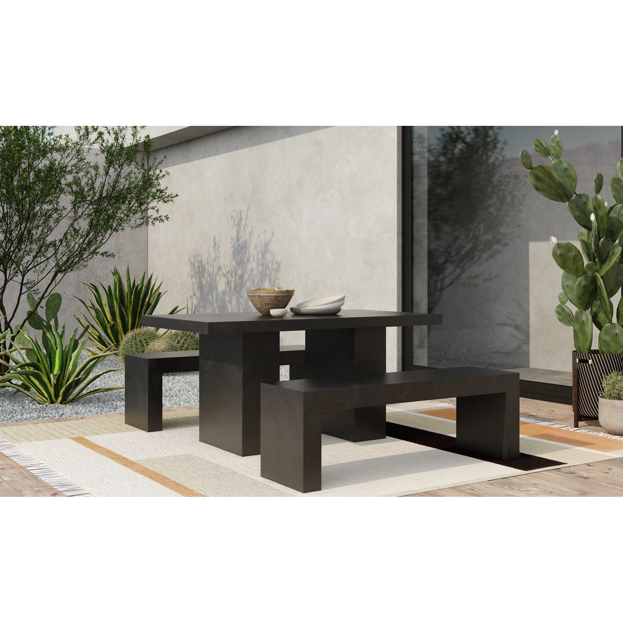 Aurelius 2 Outdoor Dining Table Black - Image 2