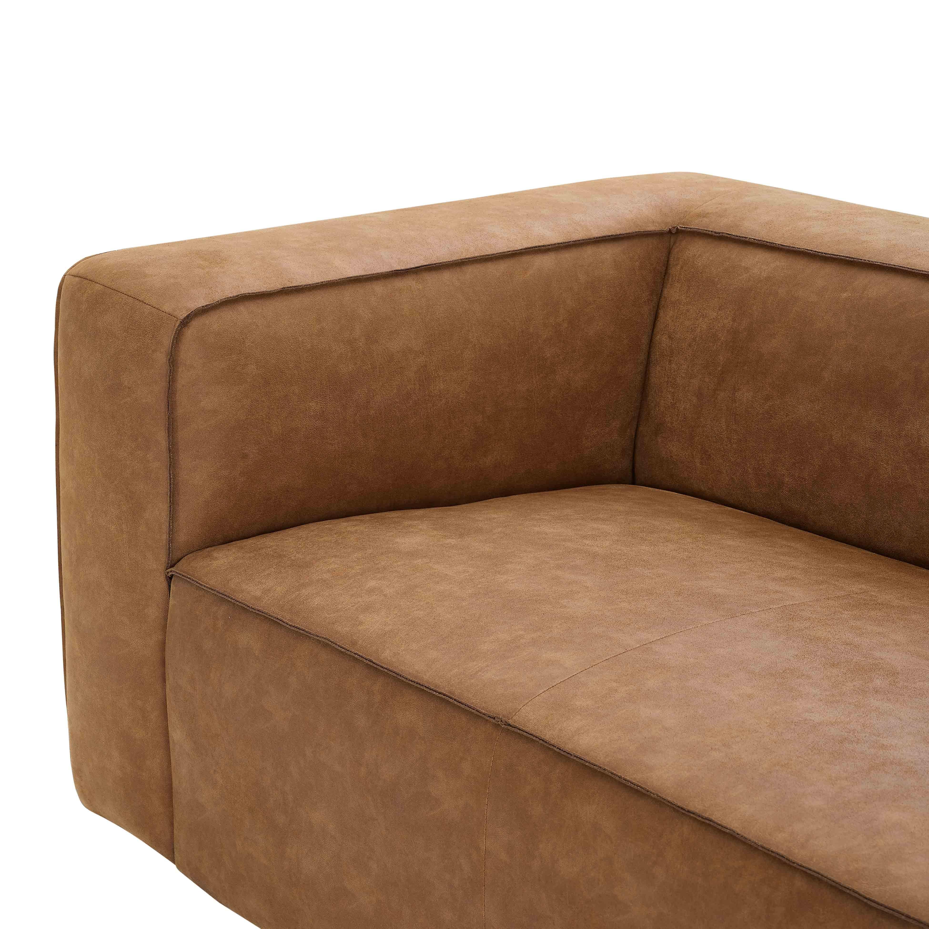 Aurora 90" Brown Leather Sofa - Image 5