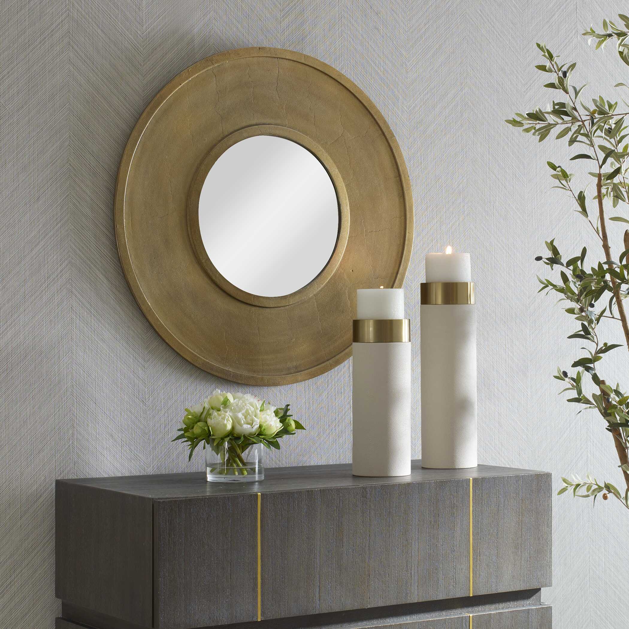 Axel Round Brass Mirror - Image 3