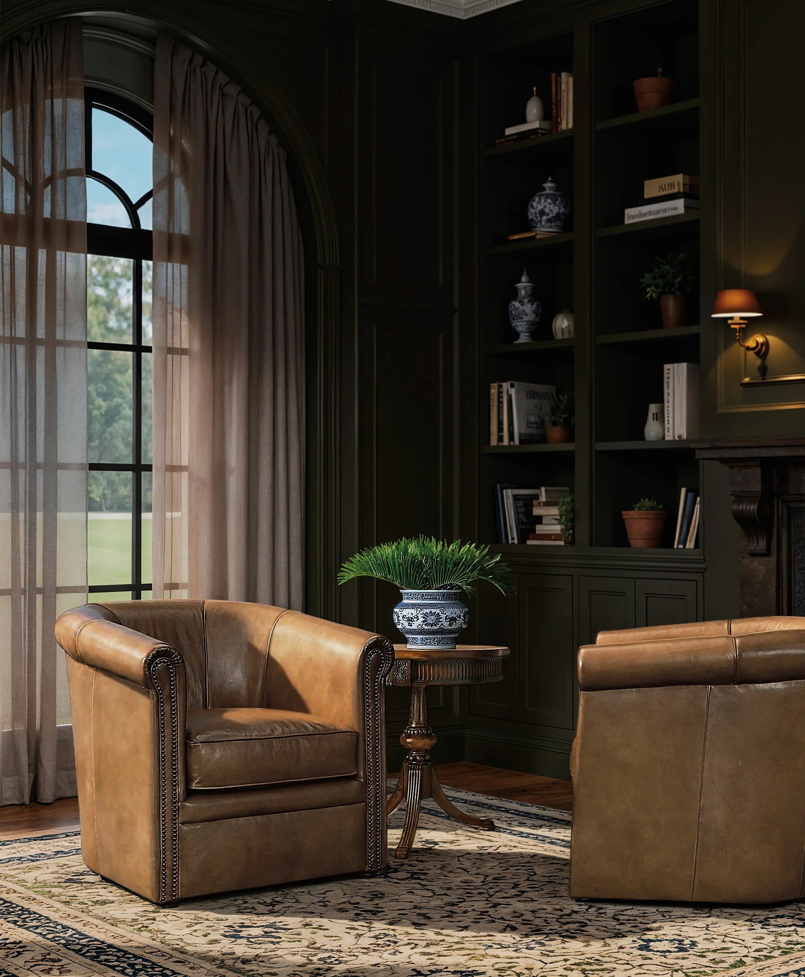 Axton Swivel Leather Club Chair - Image 4