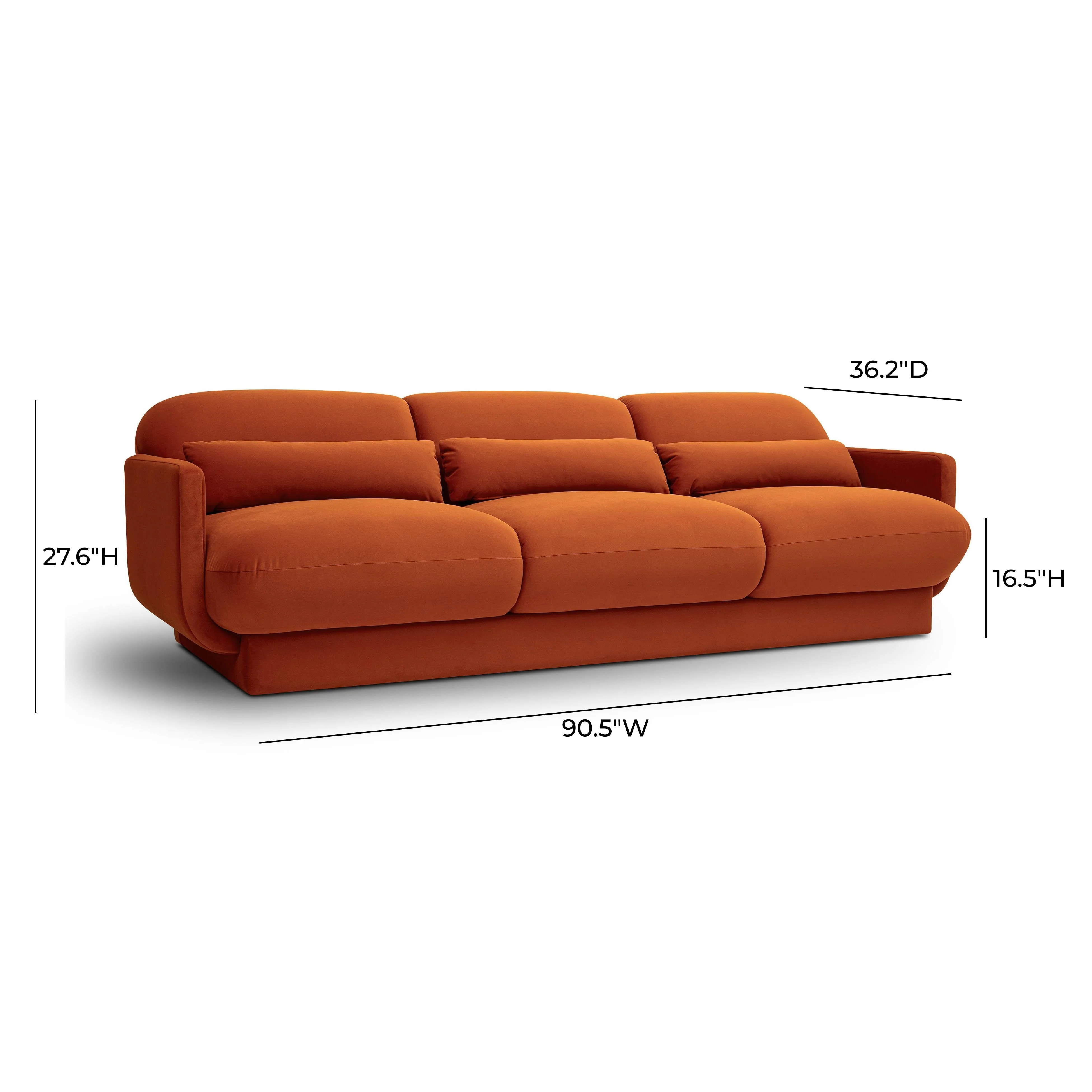 Azalea 90.5" Performance Velvet Sofa - Image 12