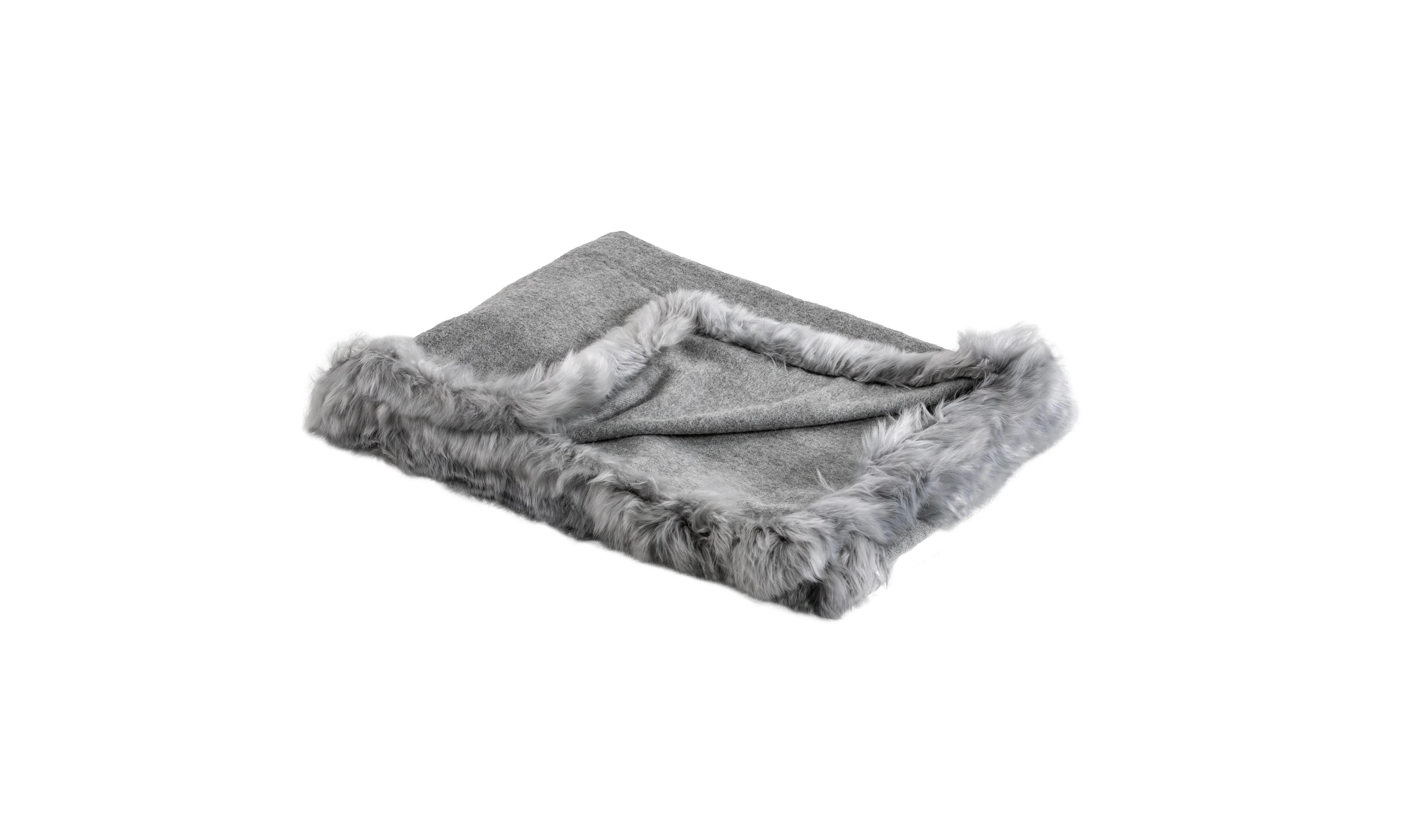 Baby Alpaca Woven Throw w/ Alpaca Fur Trim - Image 7