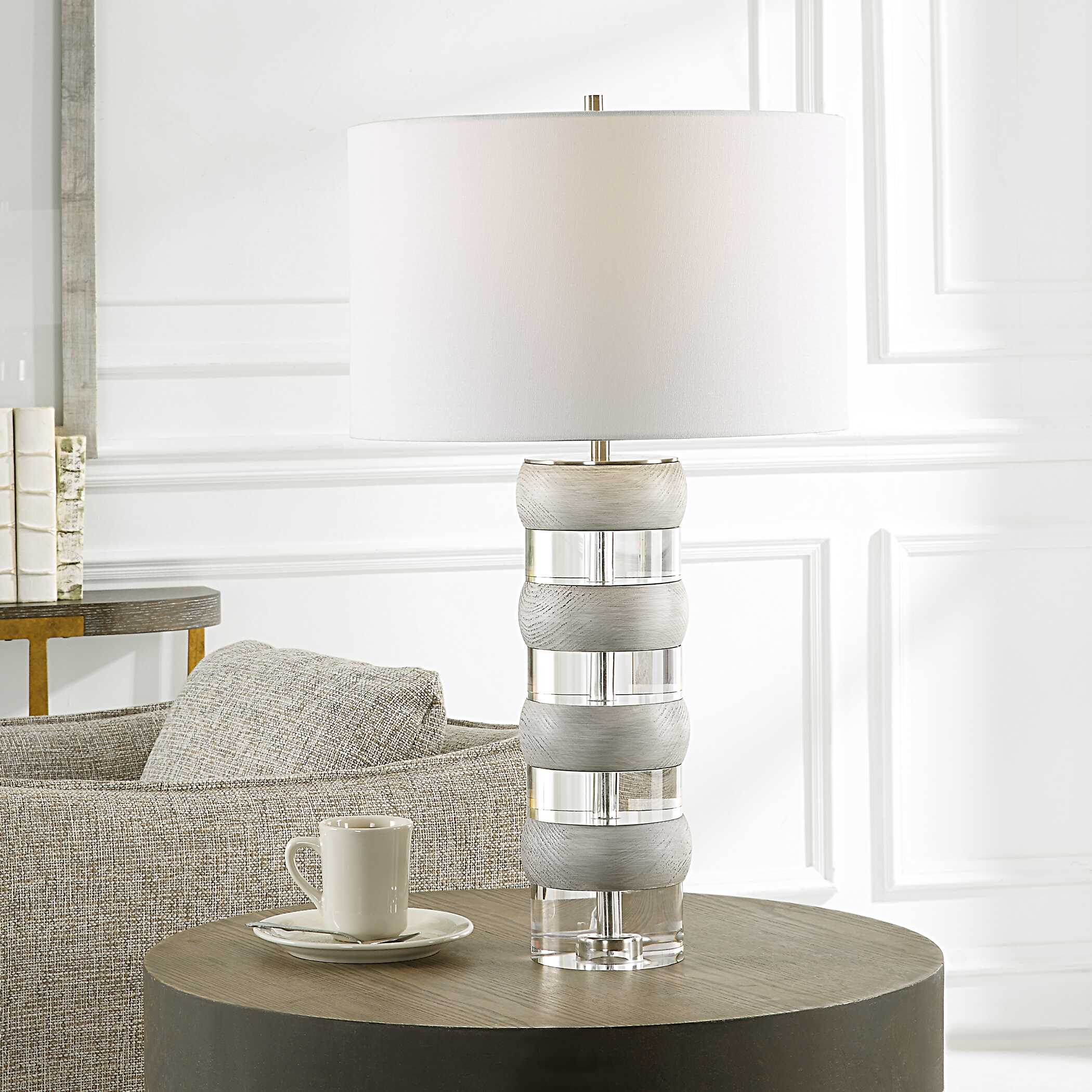 Band Together Crystal & Wood Table Lamp - Image 2