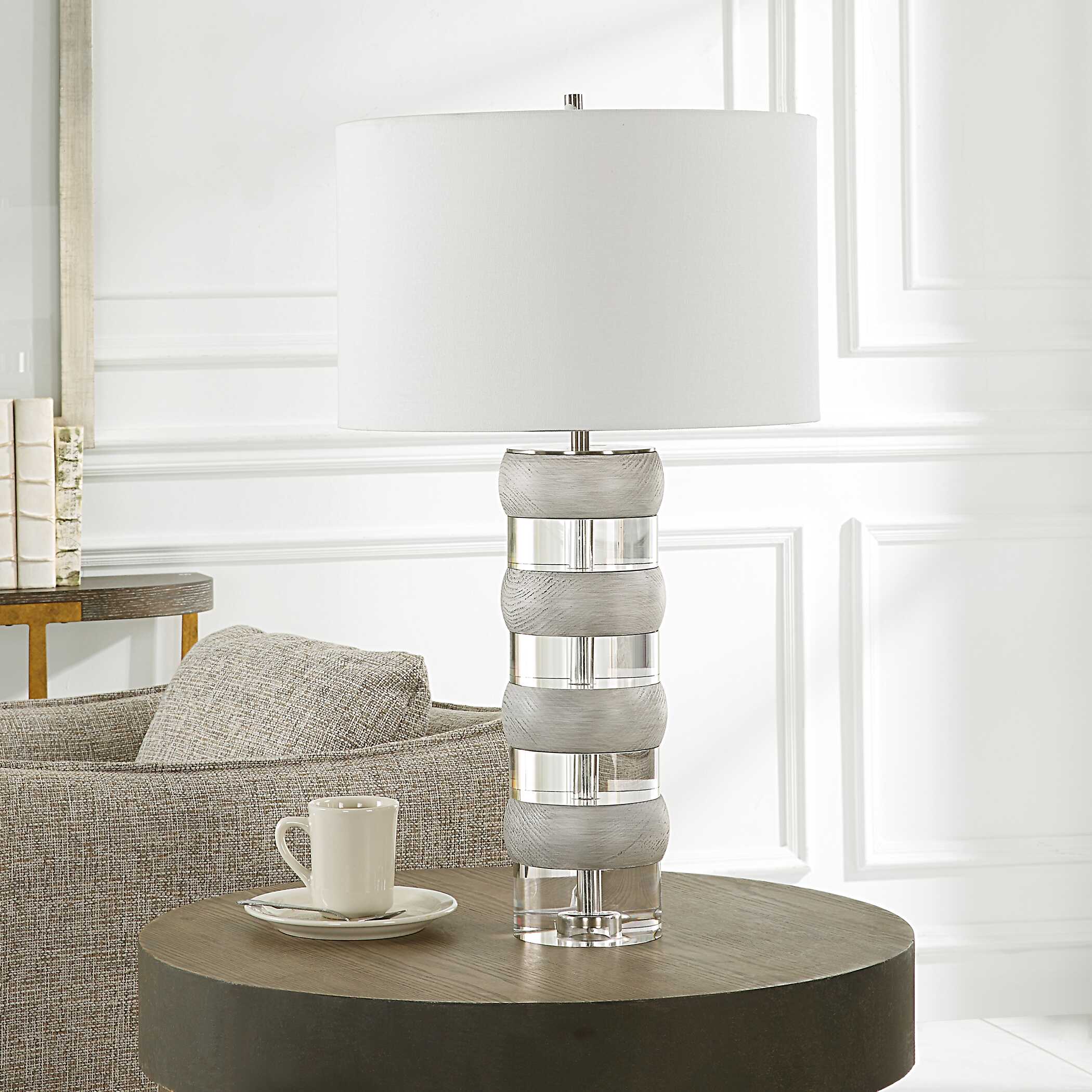 Band Together Crystal & Wood Table Lamp - Image 3
