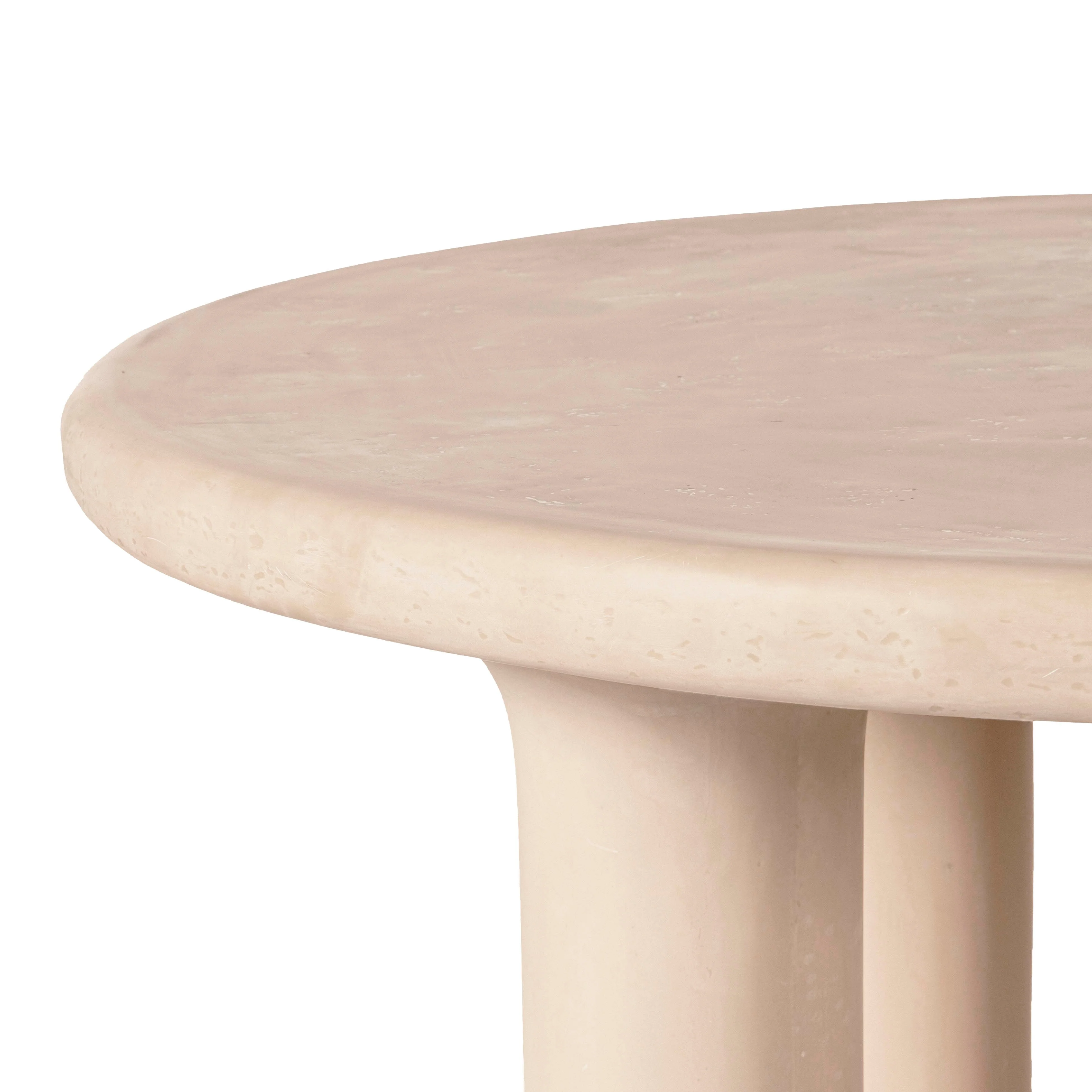 Barbara 47" Cream Textured Indoor / Outdoor Round Dining Table - Image 4