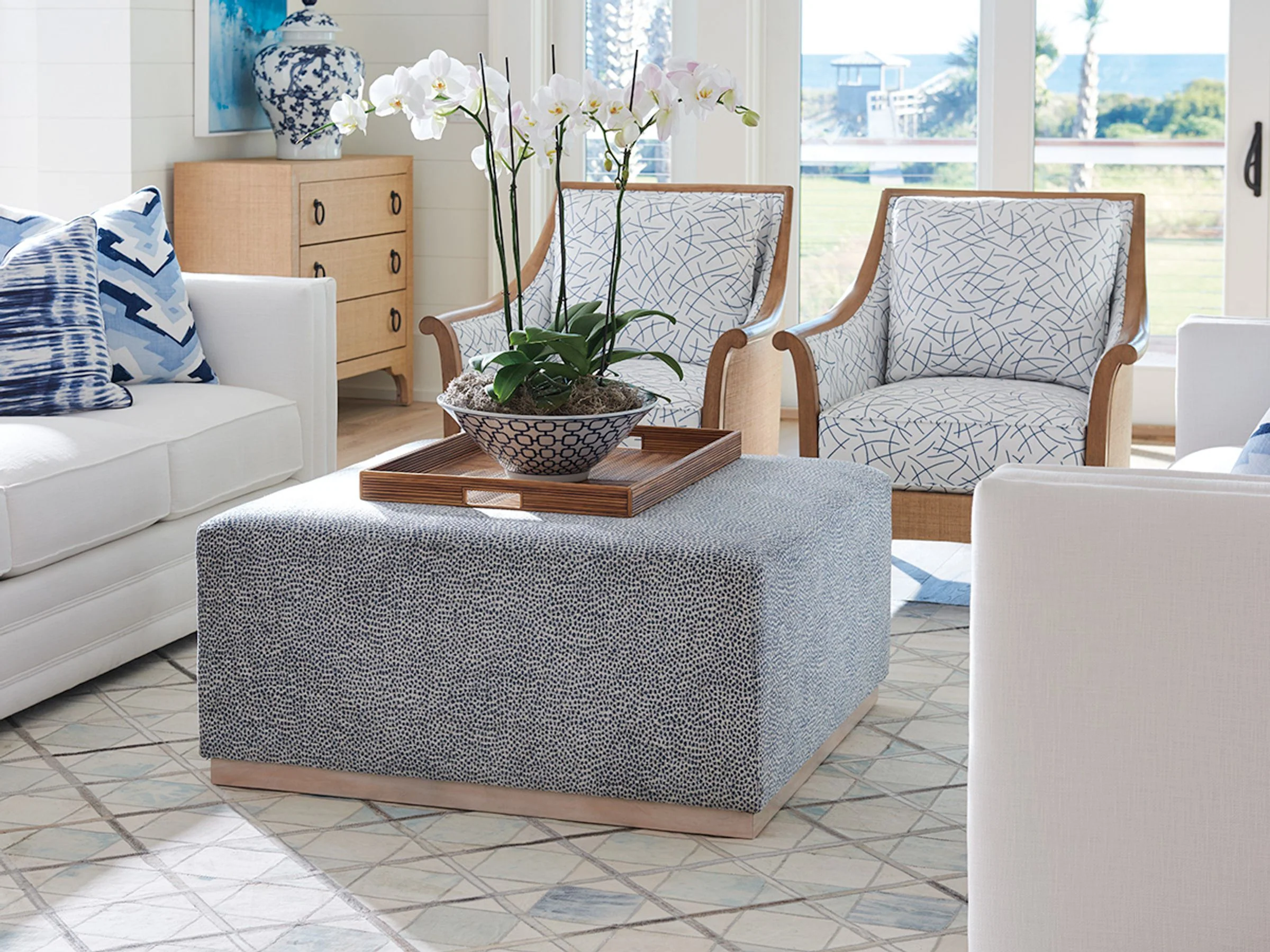 Clayton Cocktail Upholstered Ottoman - Image 2