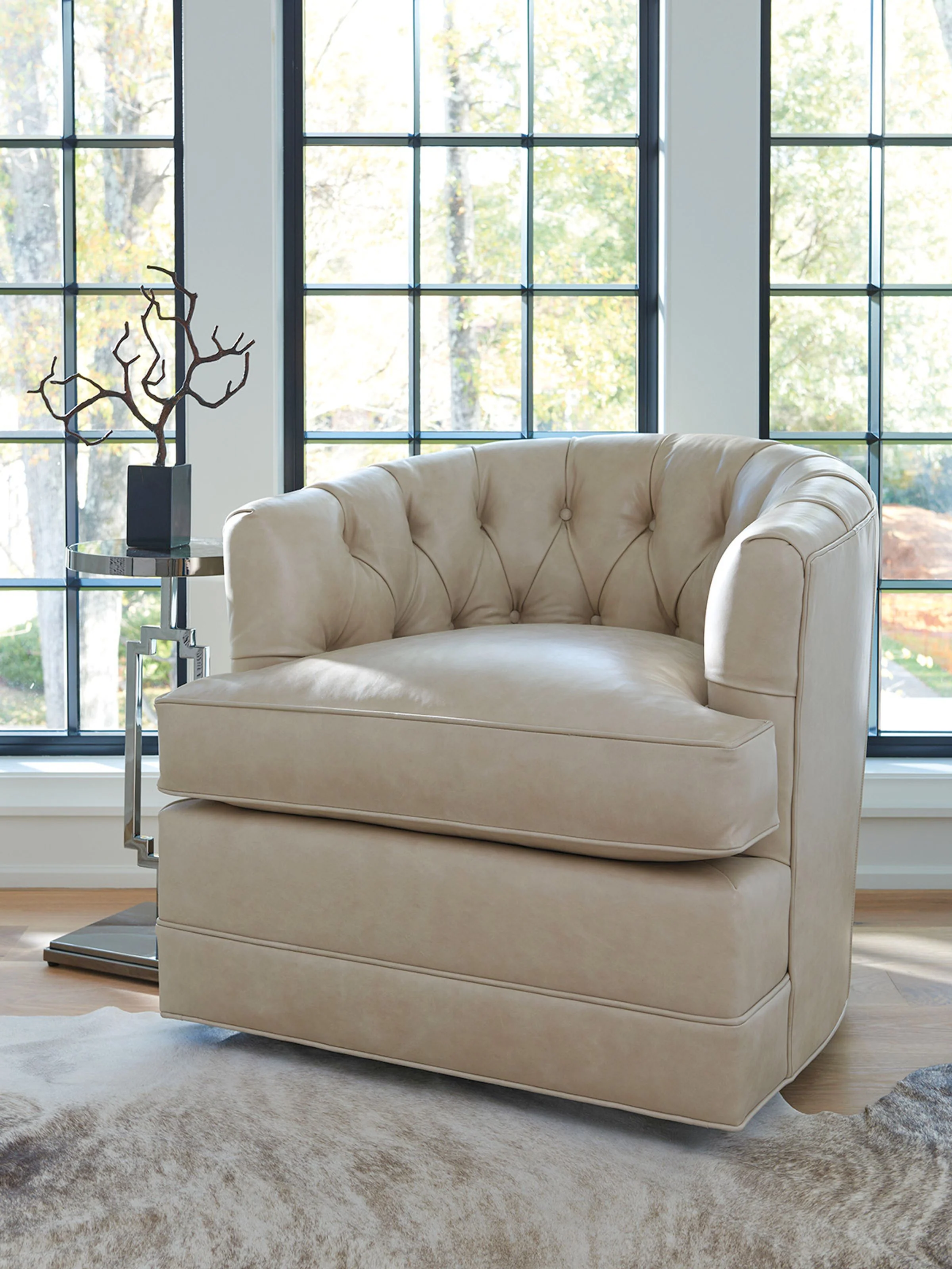 Cliffhaven Leather Swivel Chair - Image 3