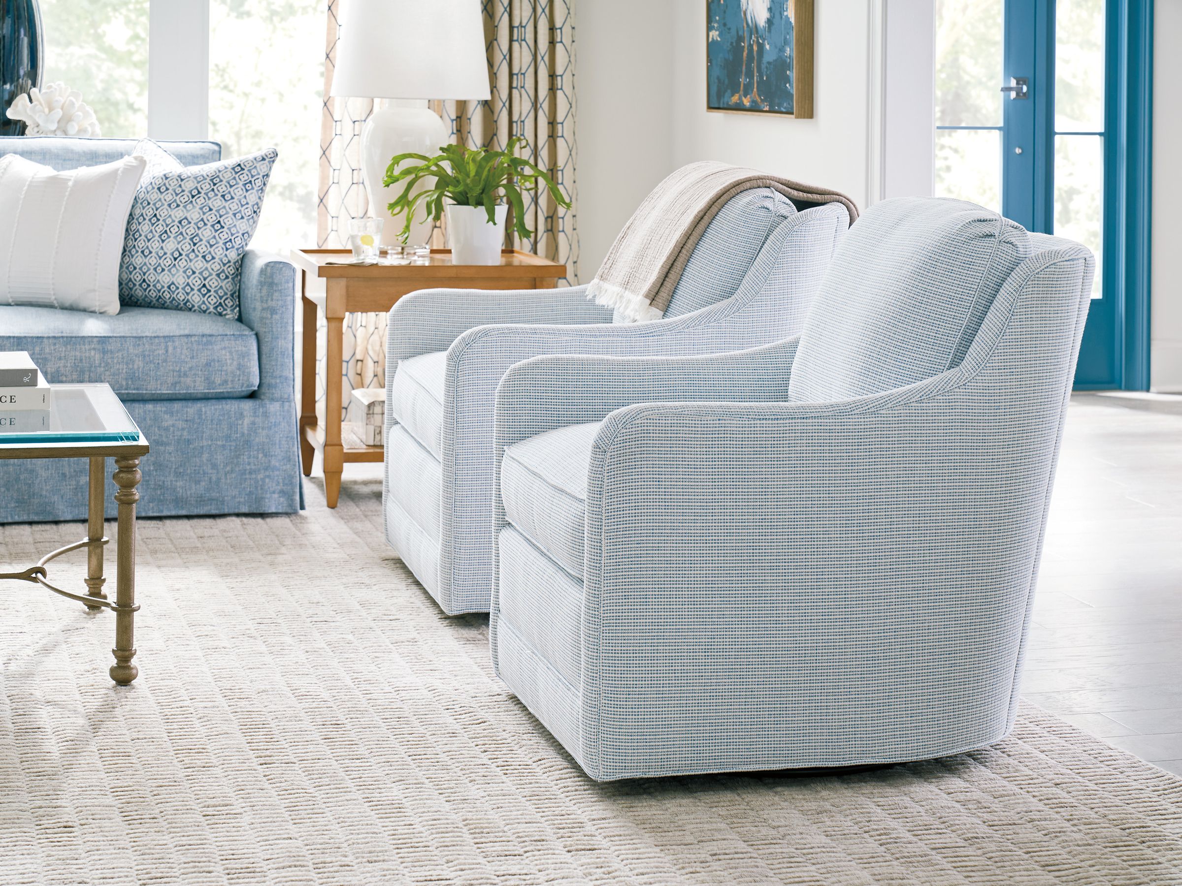 Glenhaven Upholstered Swivel Chair - Image 6