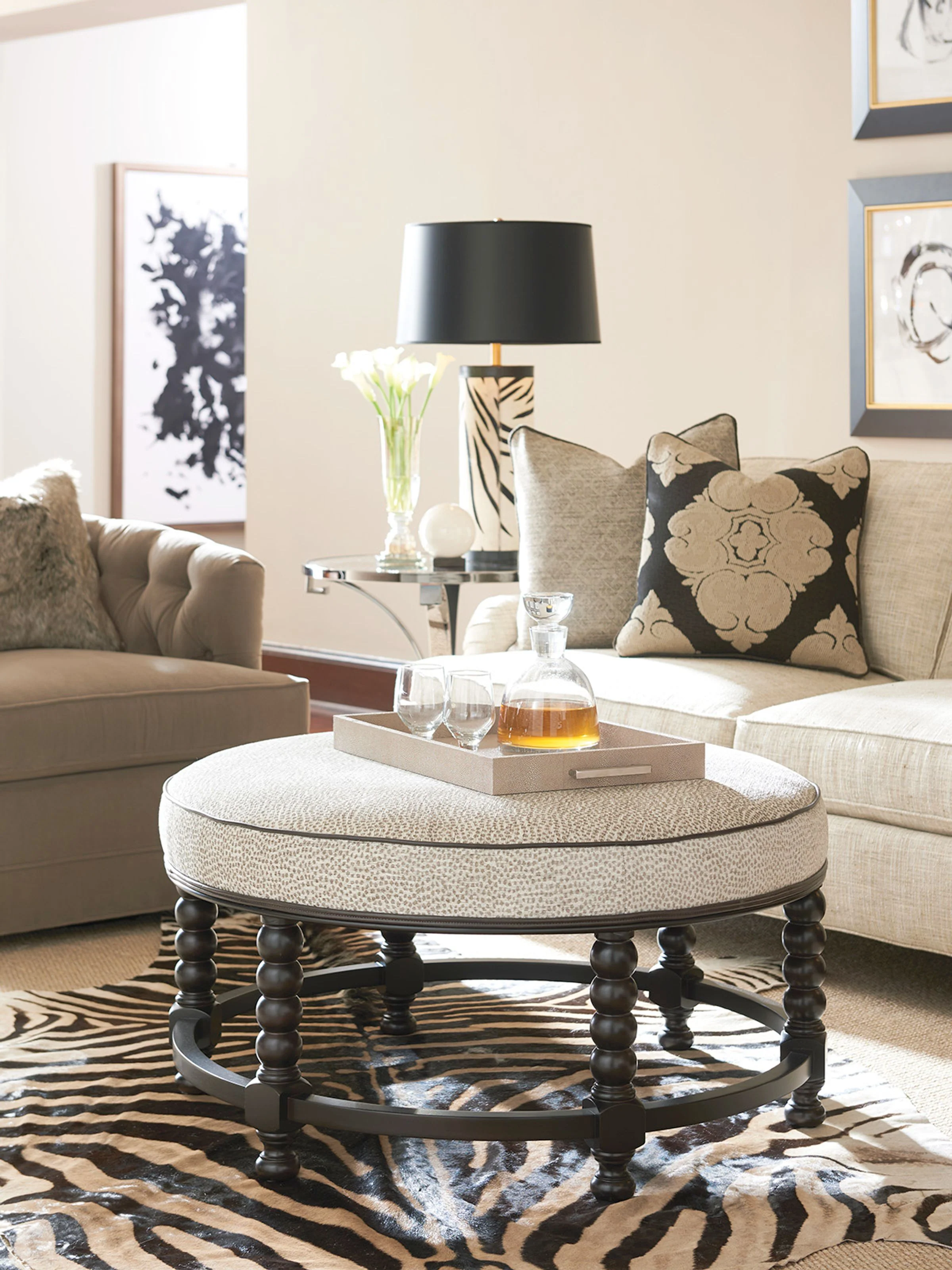 Naples Cocktail Upholstered Ottoman - Image 2