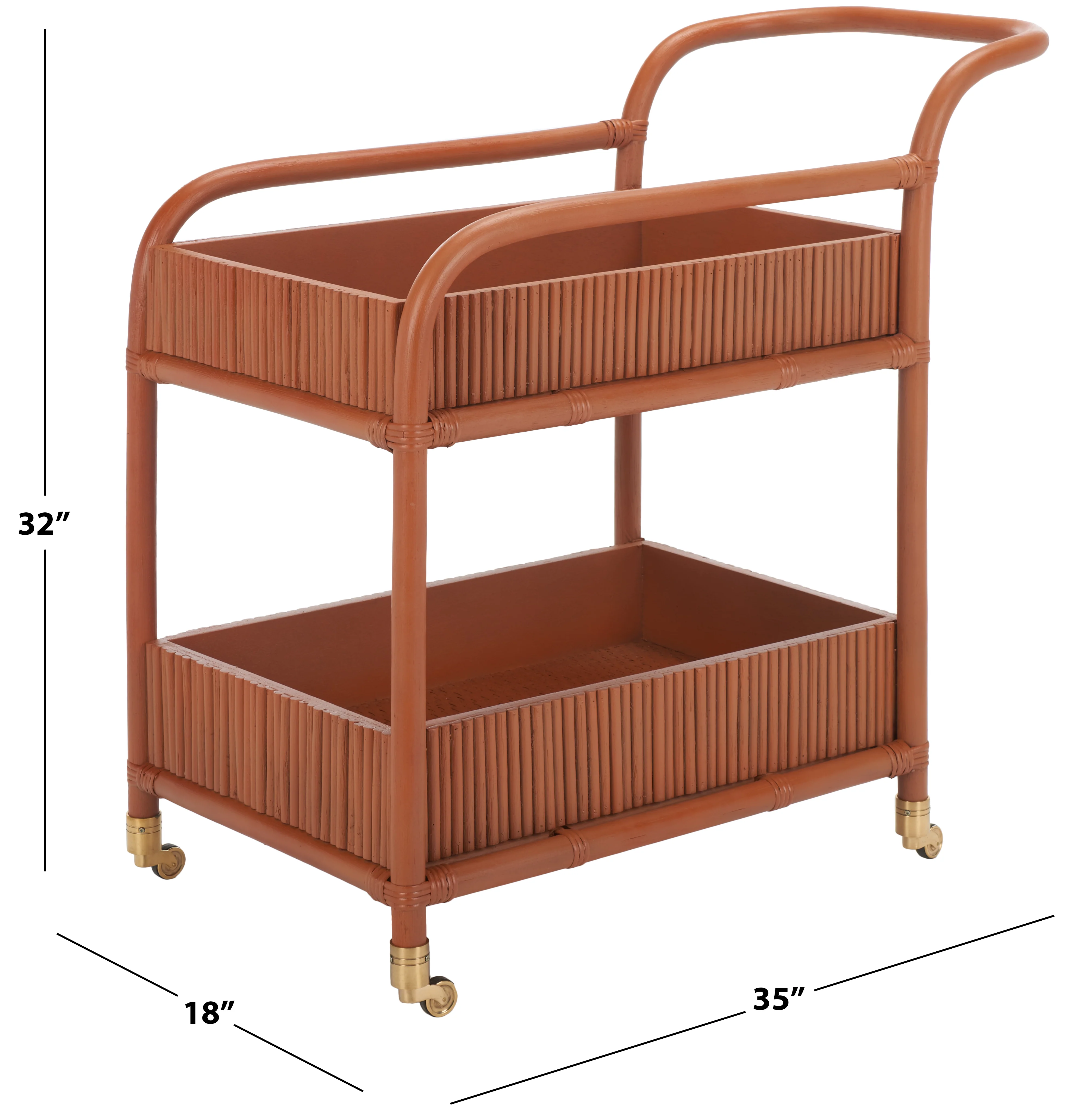 Barnette Rattan Pole Bar Cart - Image 6