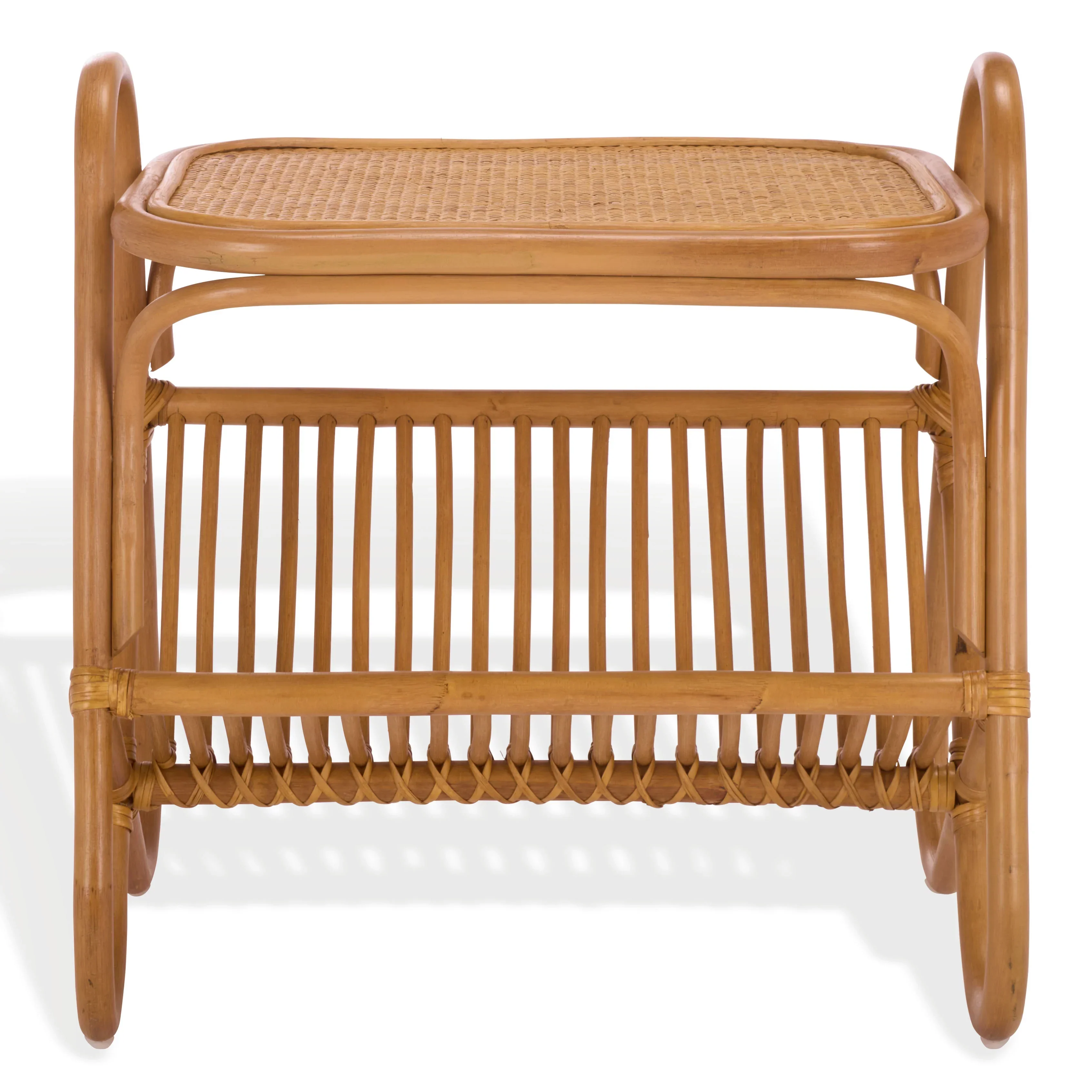 Bayard Rattan Pole Magazine Holder Accent Table