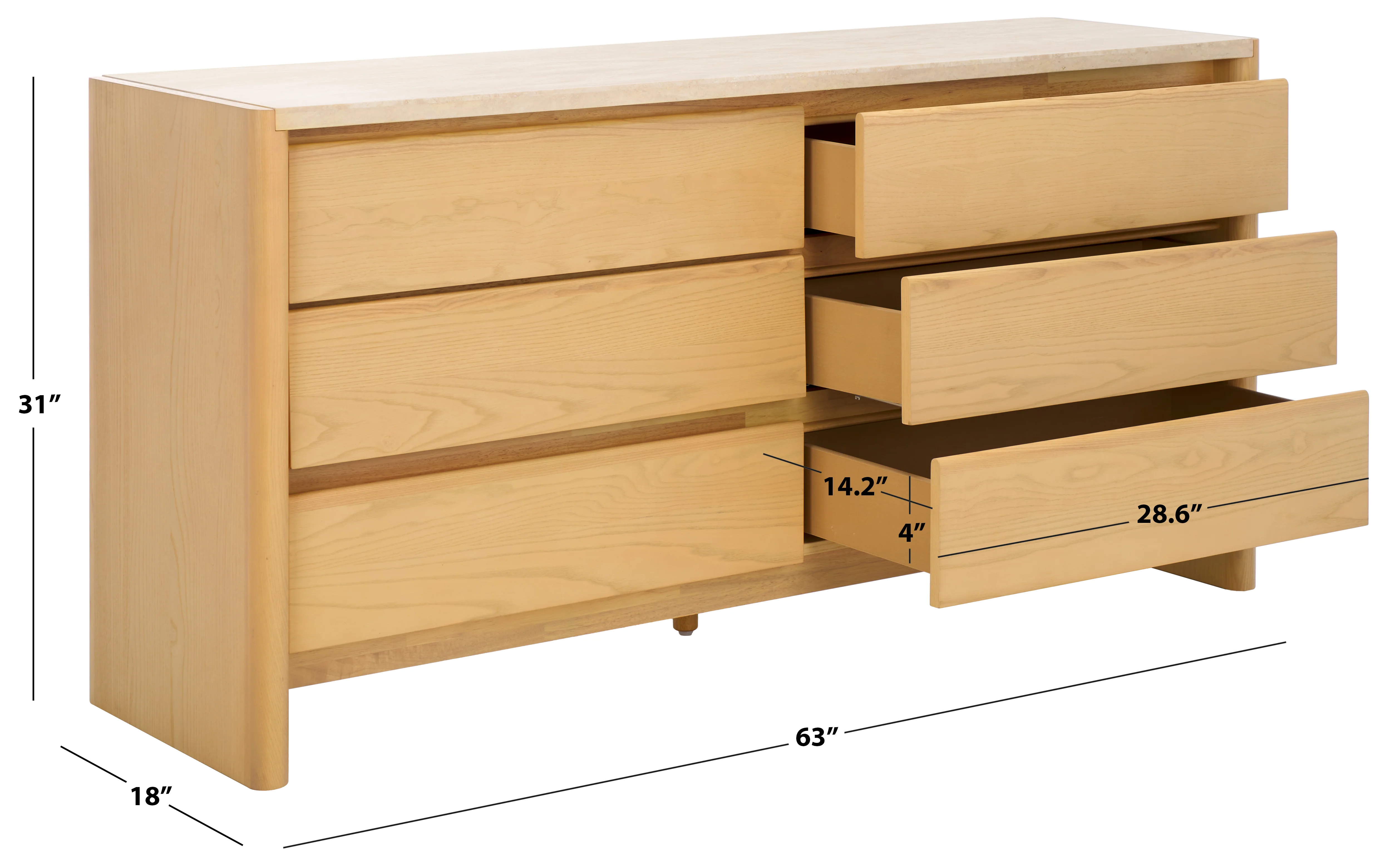 Bellarose Travertine Dresser - Image 9