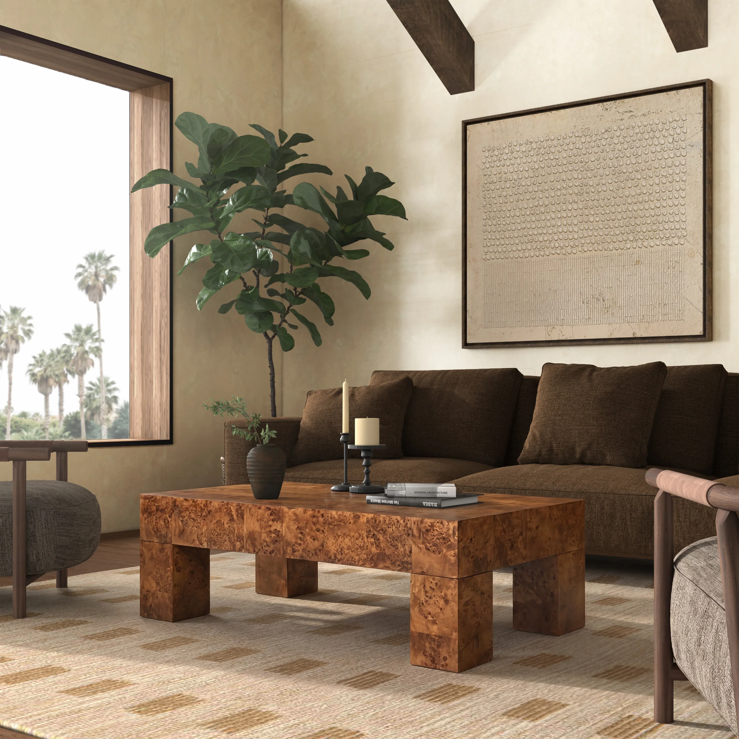 Betharose Burl Wood Coffee Table - Image 2