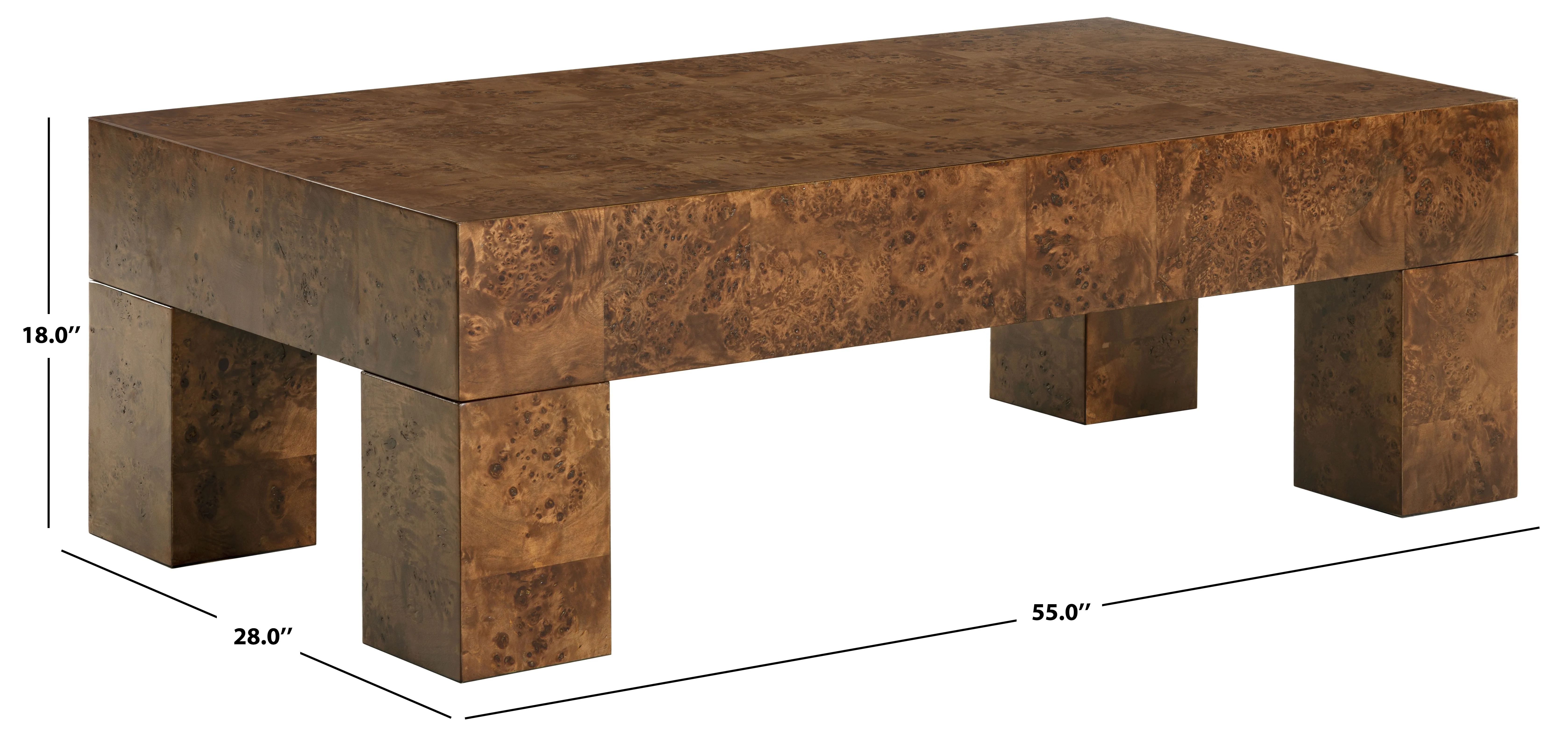 Betharose Burl Wood Coffee Table - Image 5