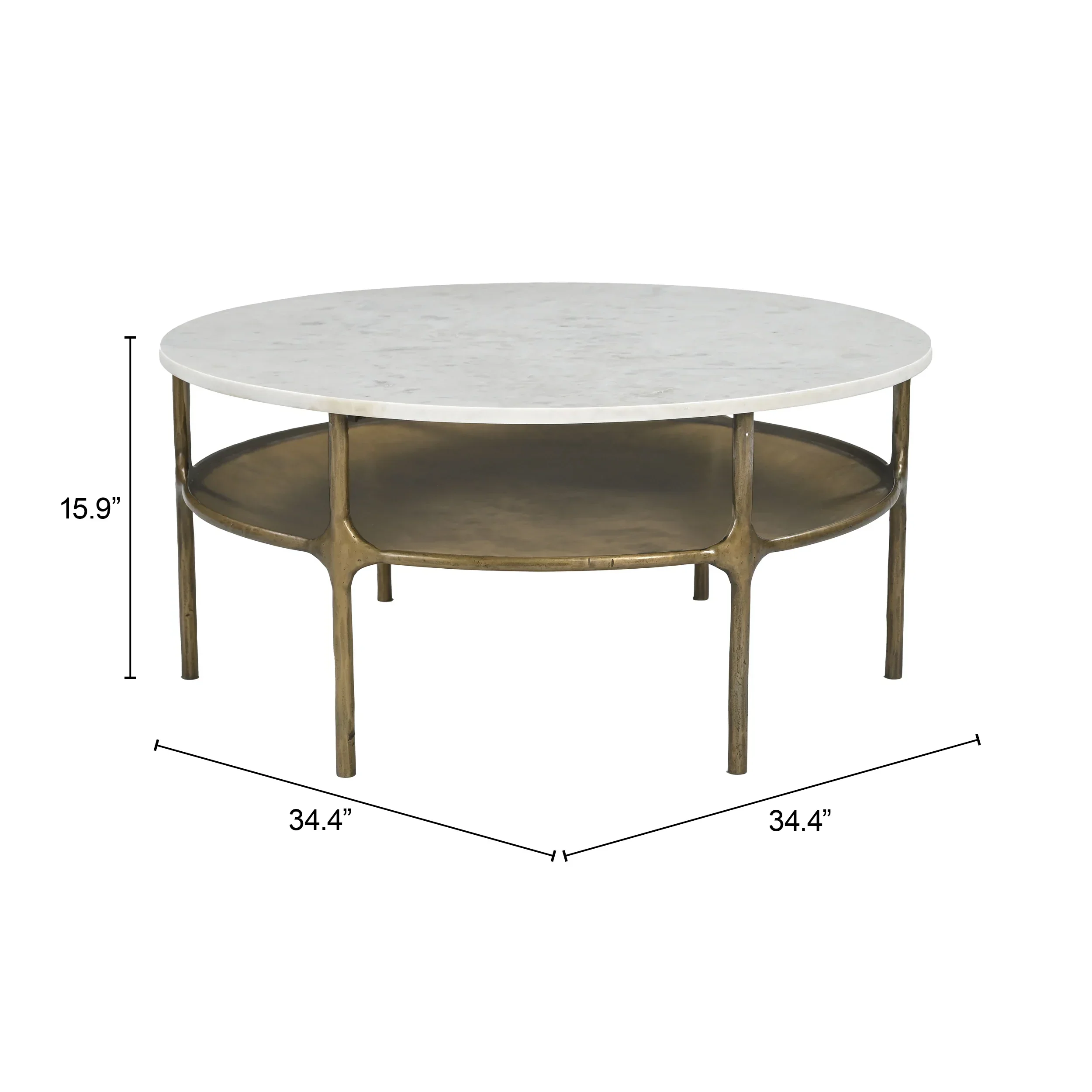 Bild Coffee Table White & Brass - Image 4