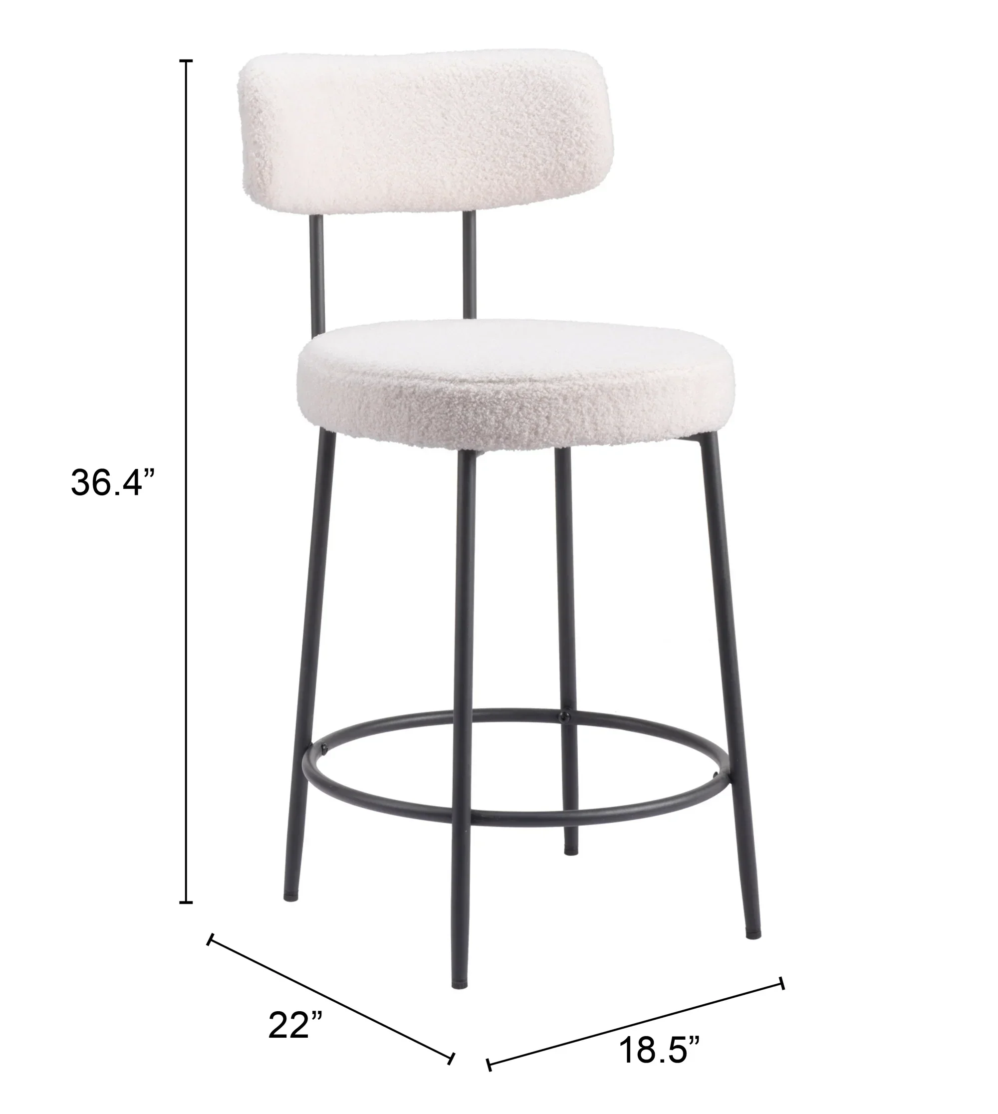 Blanca Counter Stool (Set of 2) Ivory - Image 6