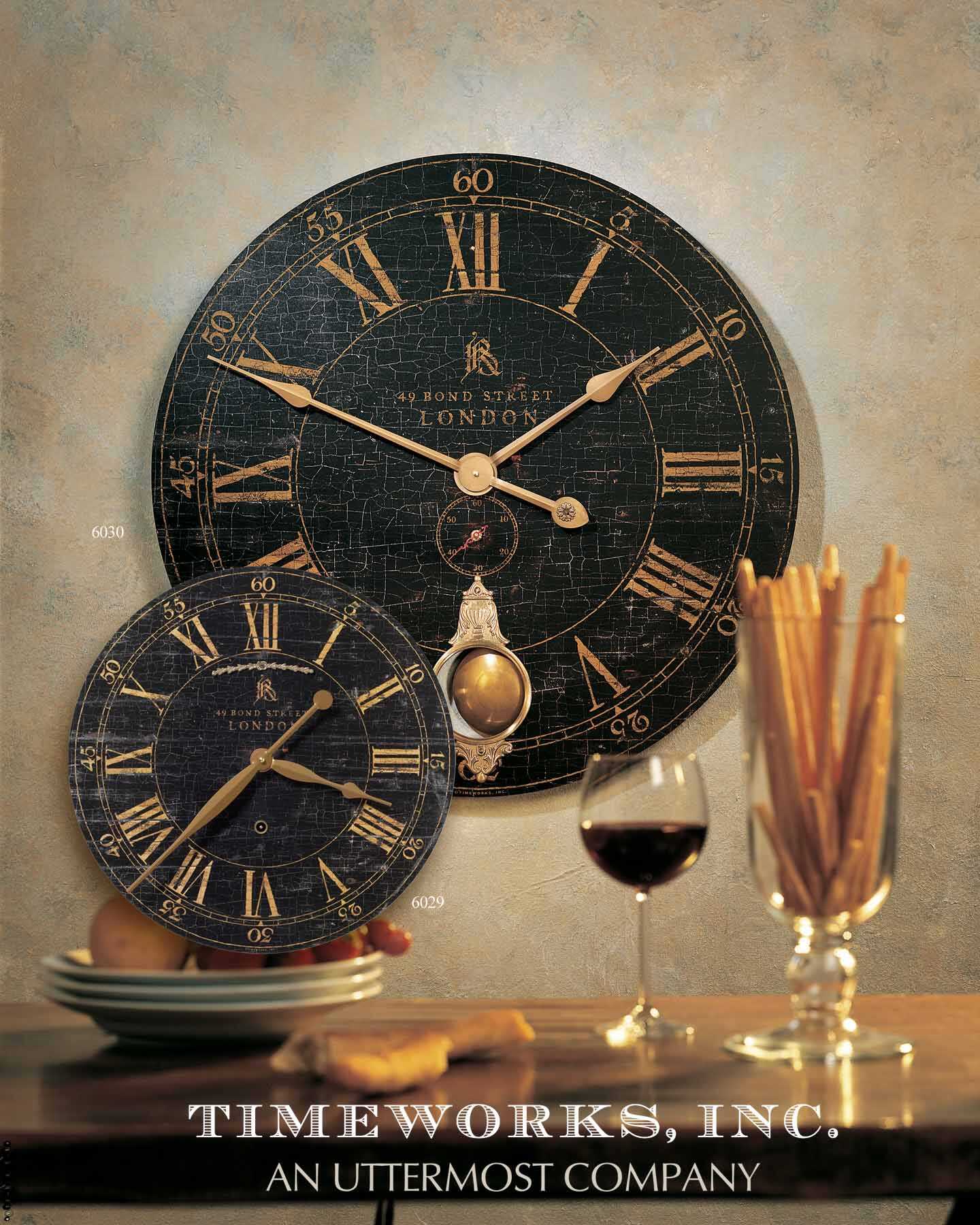 Bond Street 30" Black Wall Clock - Image 3