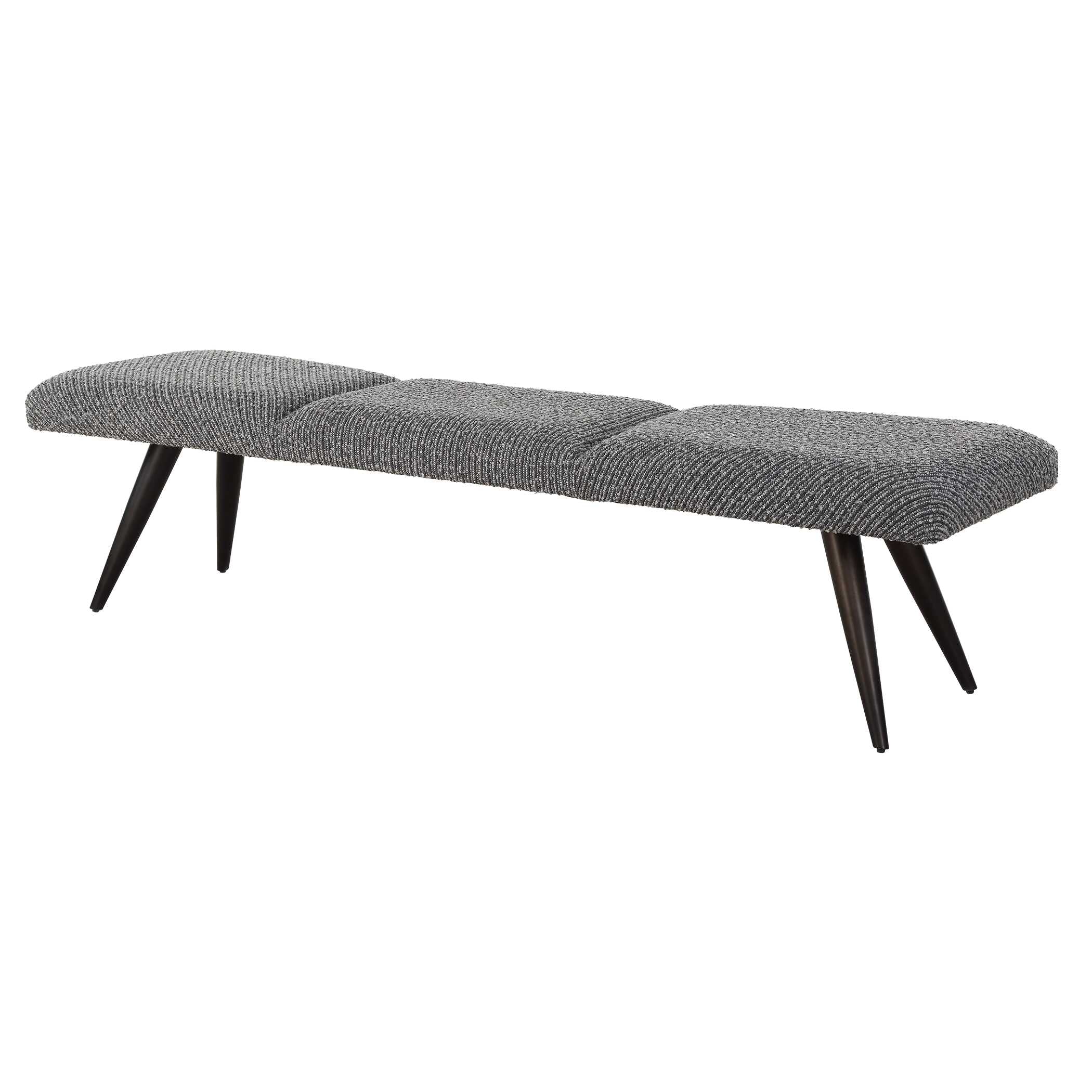 Bowtie Charcoal Fabric Bench - Image 7