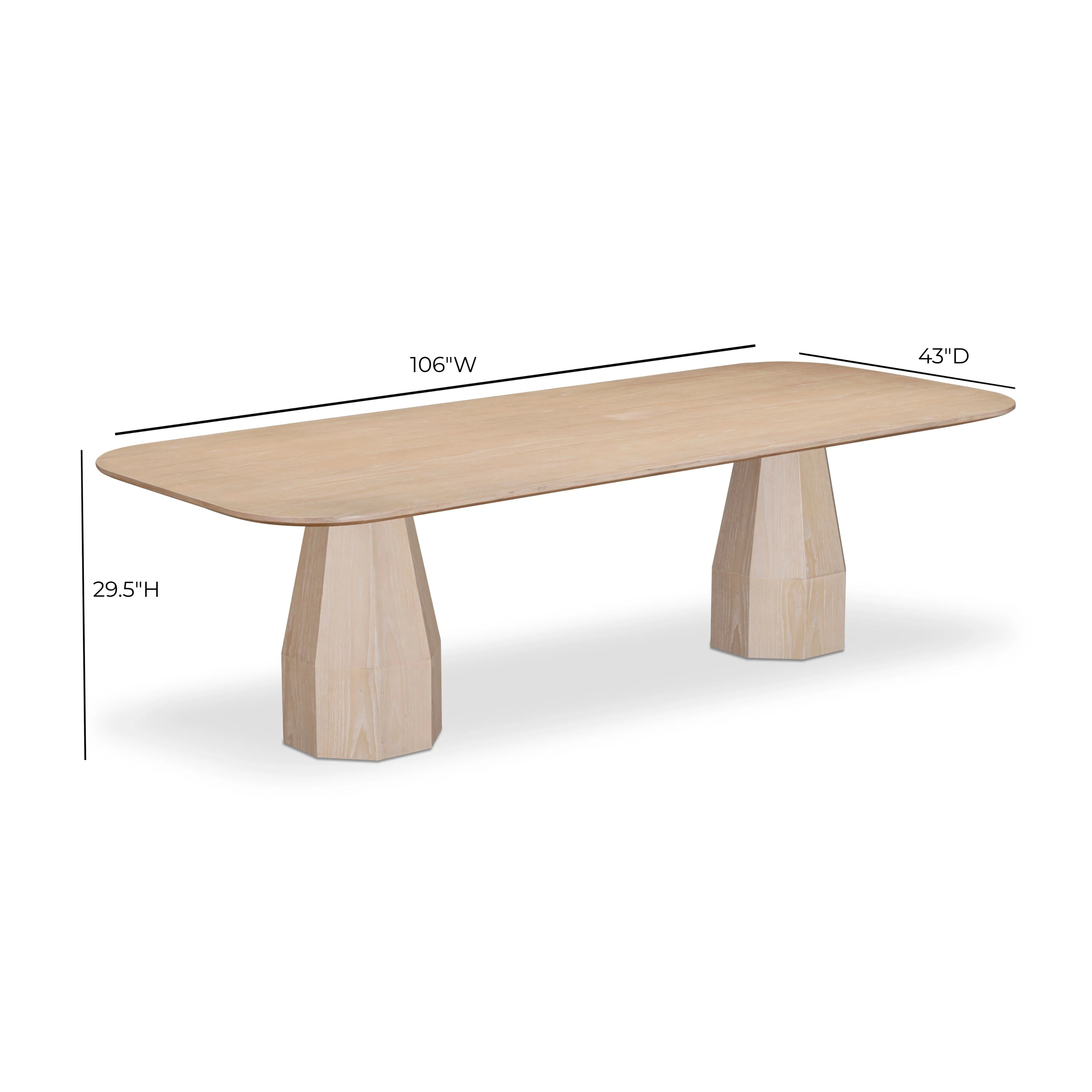 Brocha 106" Ash Wood Rectangular Dining Table - Image 6