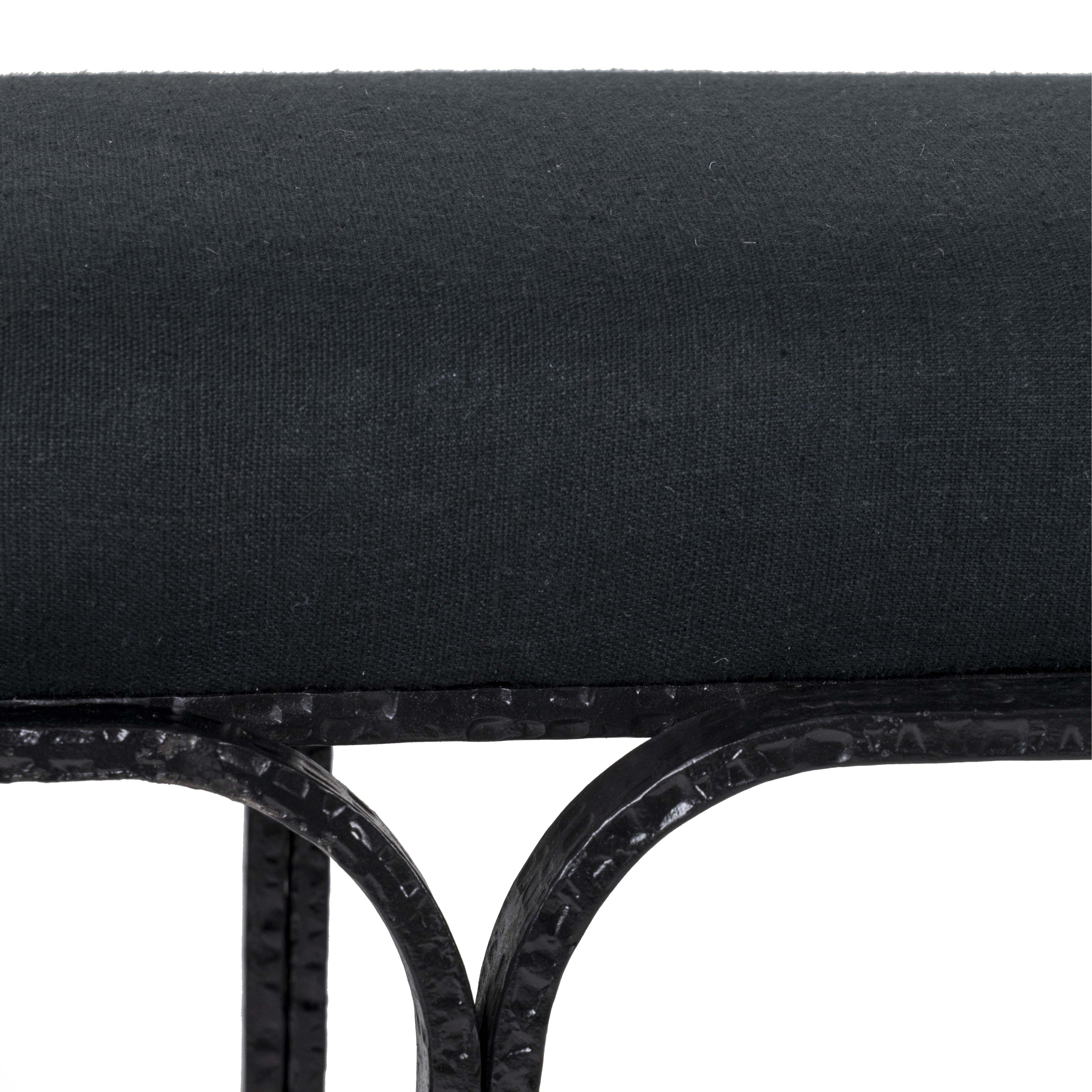 Bryn Black Linen Bench - Image 5