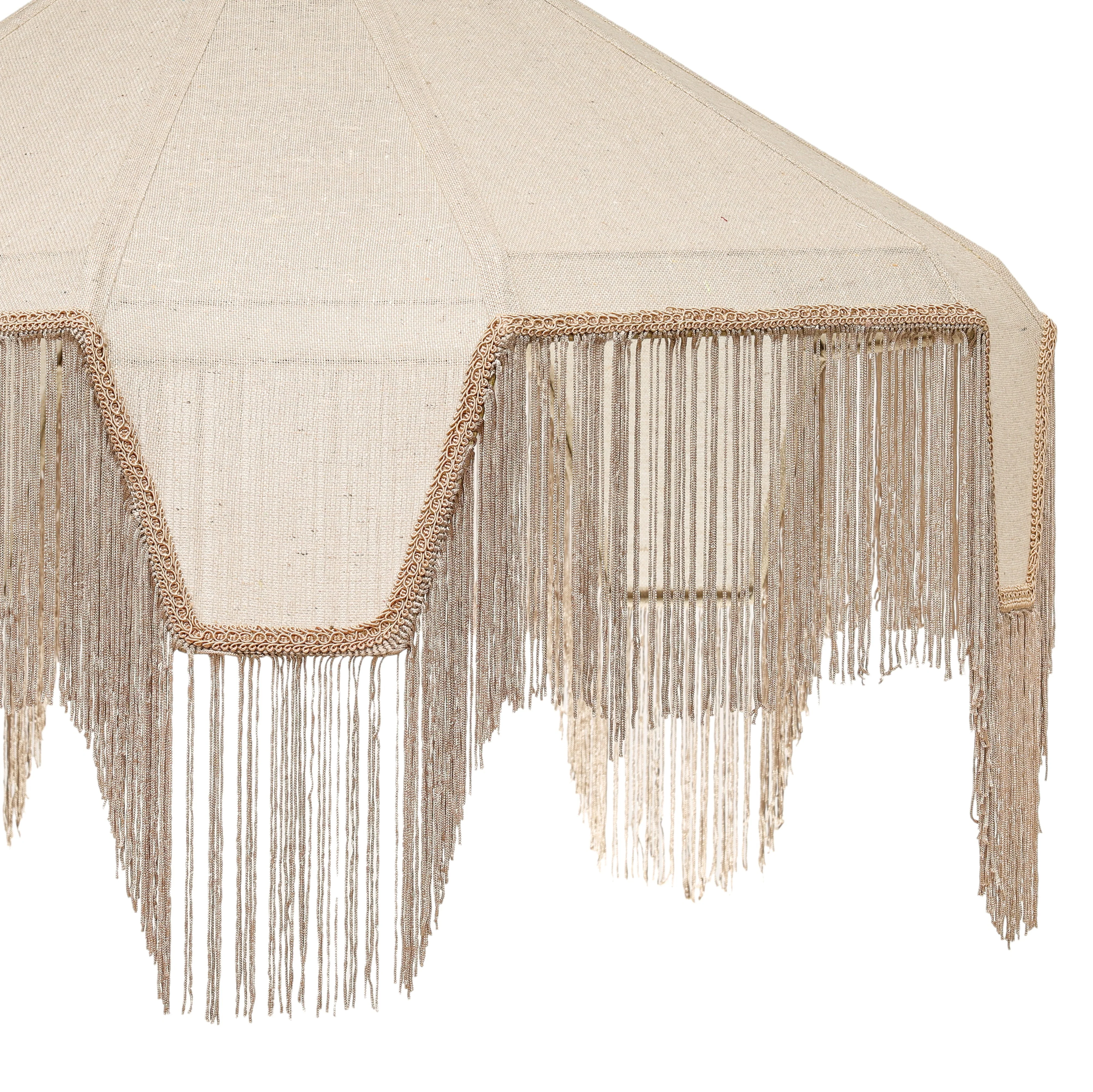 Buchanan Fabric Fringed Angled Pendant Light - Image 5