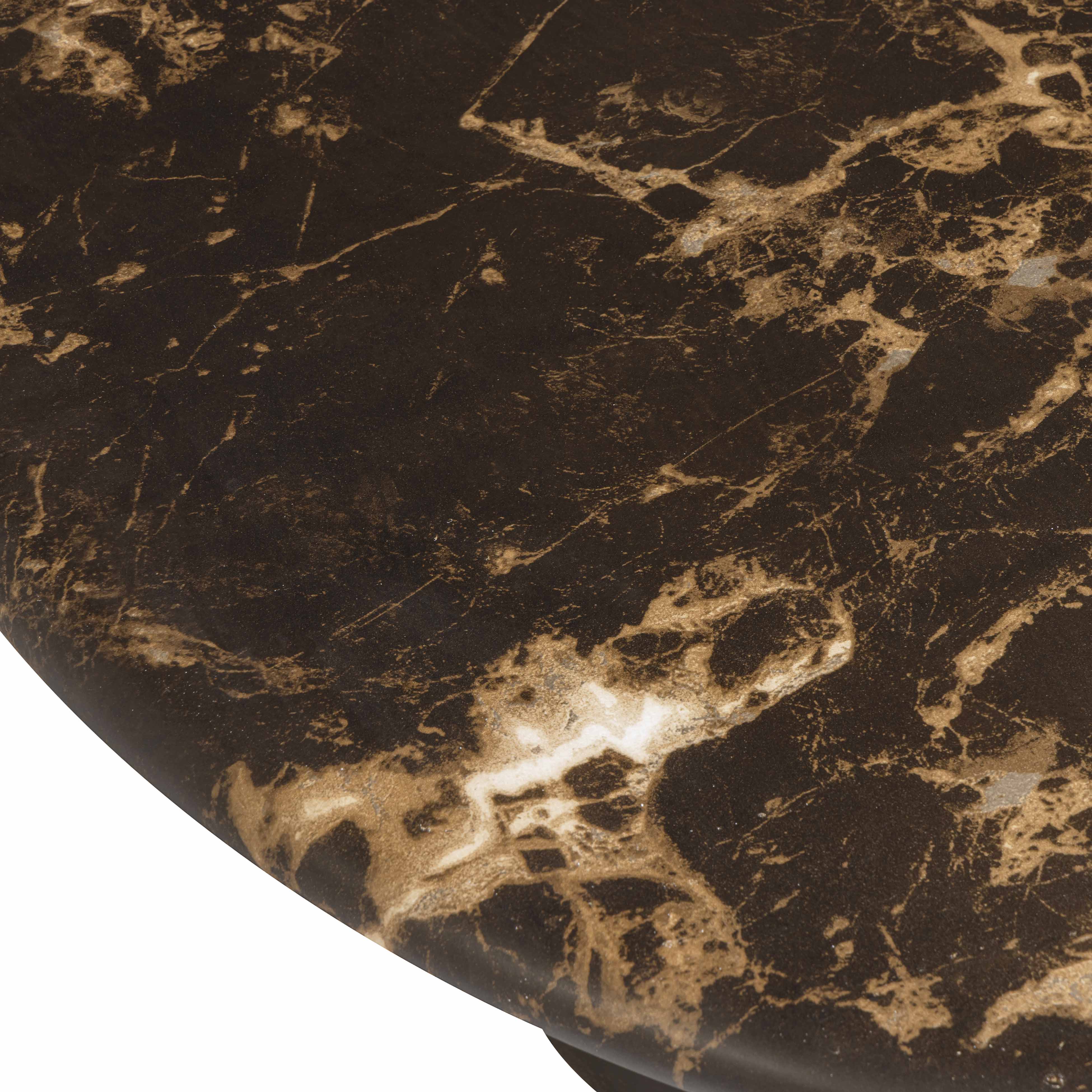 Byron 36" Dark Brown Faux Marble Indoor/Outdoor Concrete Round Coffee Table - Image 6