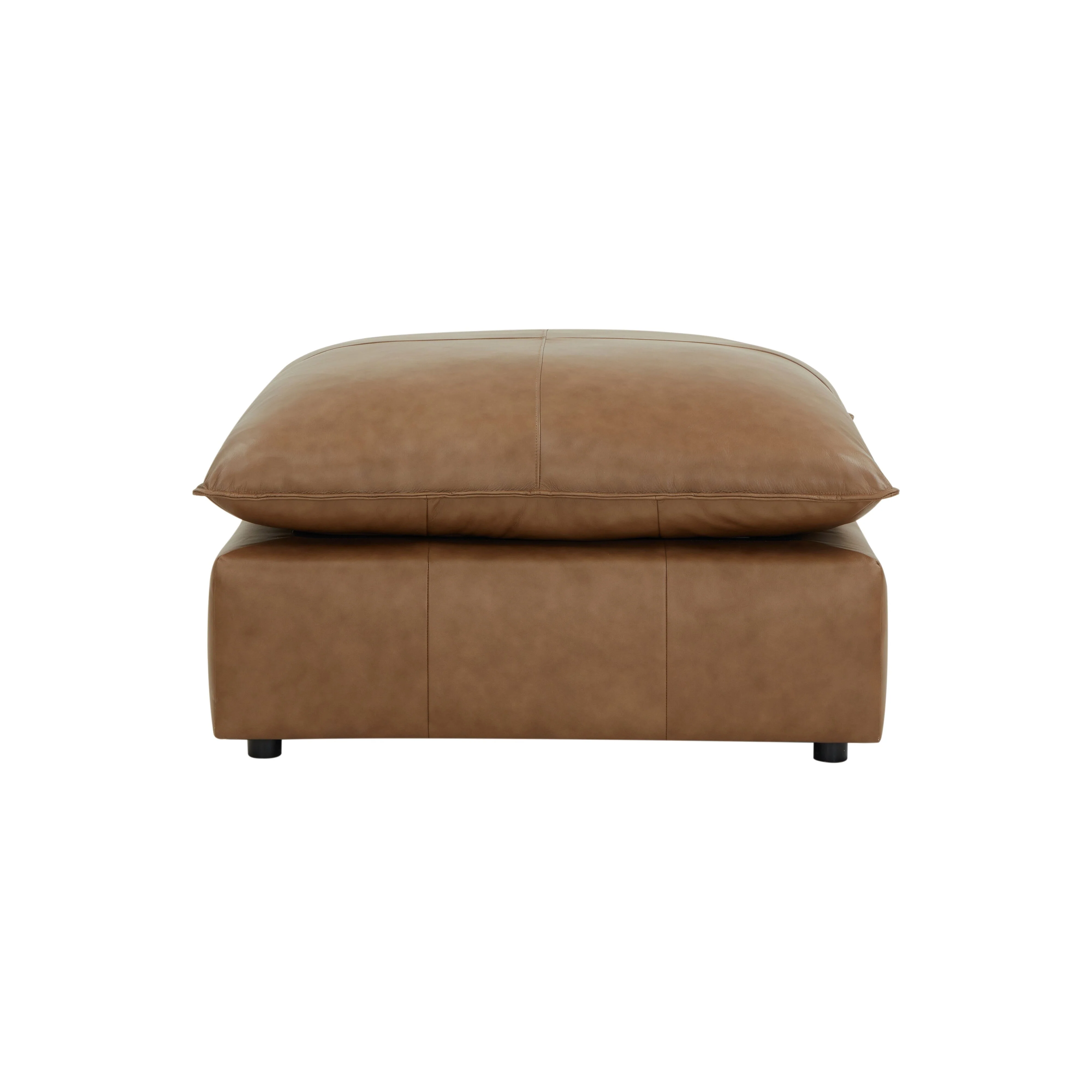 Cali Brown Leather Ottoman - Image 4