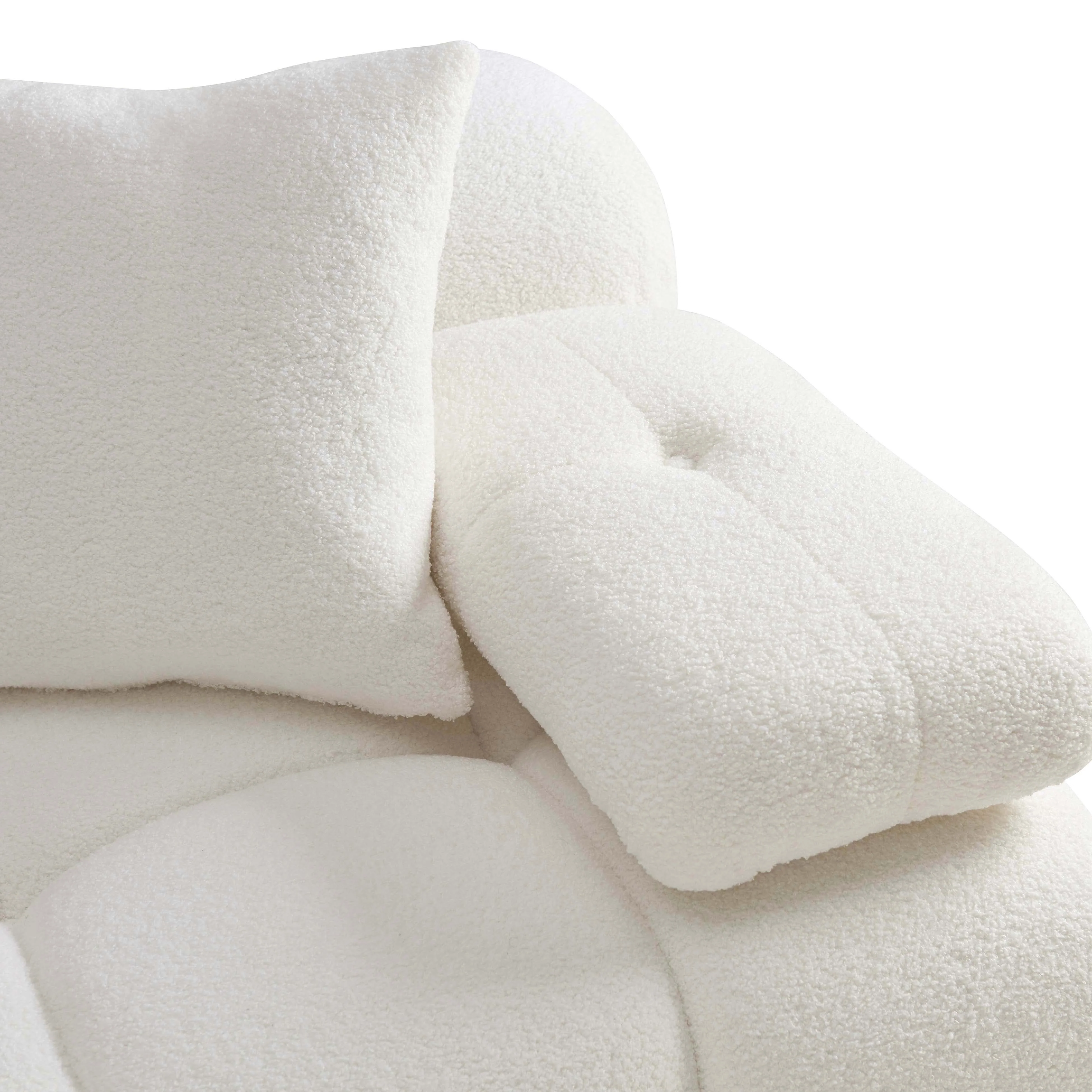 Calliope Cream Vegan Shearling 4-piece Modular Sectional - Image 6
